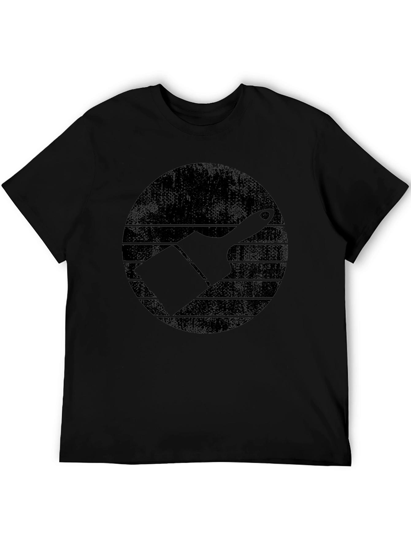 Painters Brush Graphic Tee - Retro Style Black T-Shirt