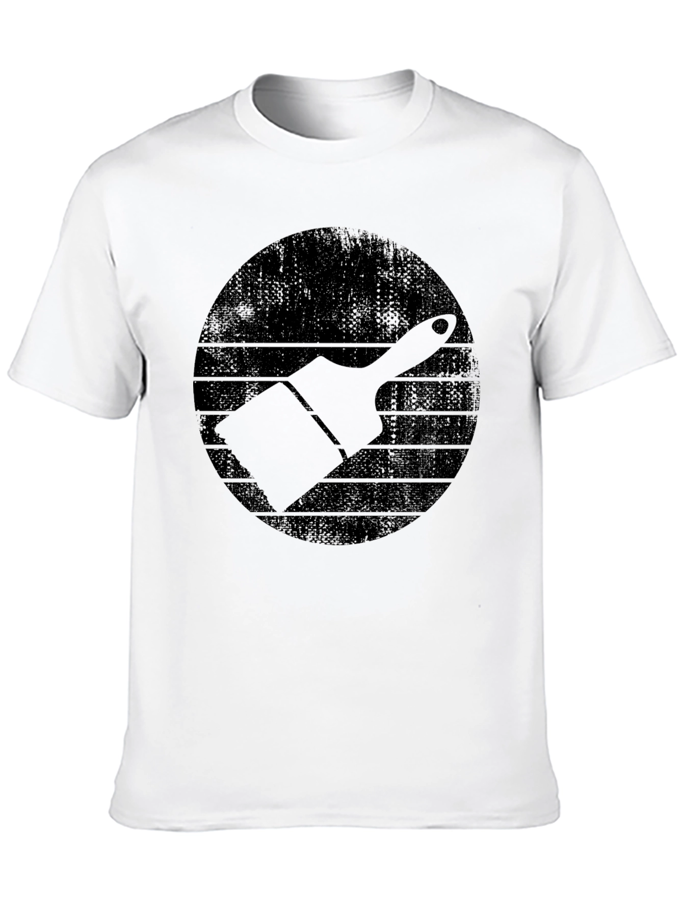 Painters Brush Graphic Tee - Retro Style Black T-Shirt