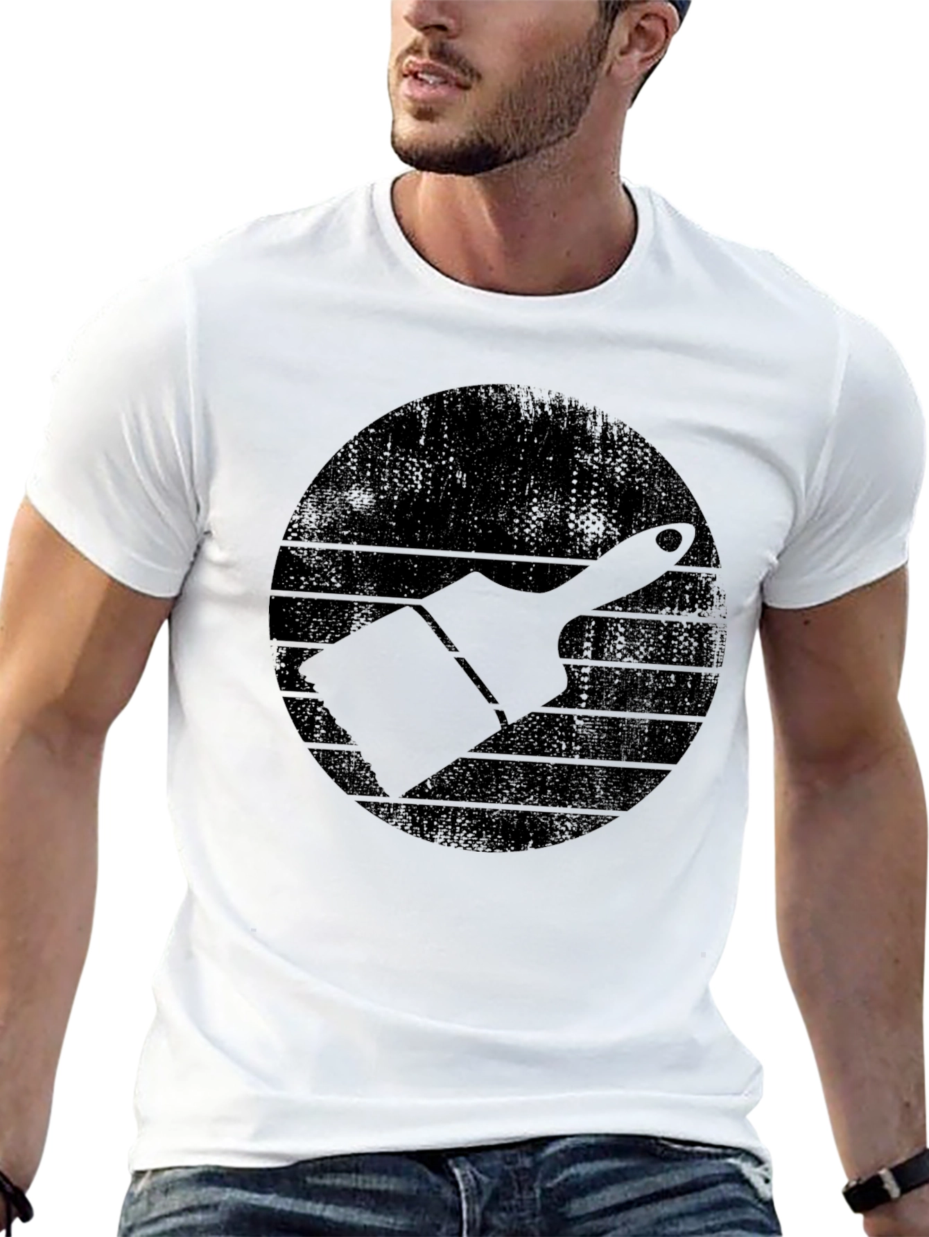 Painters Brush Graphic Tee - Retro Style Black T-Shirt