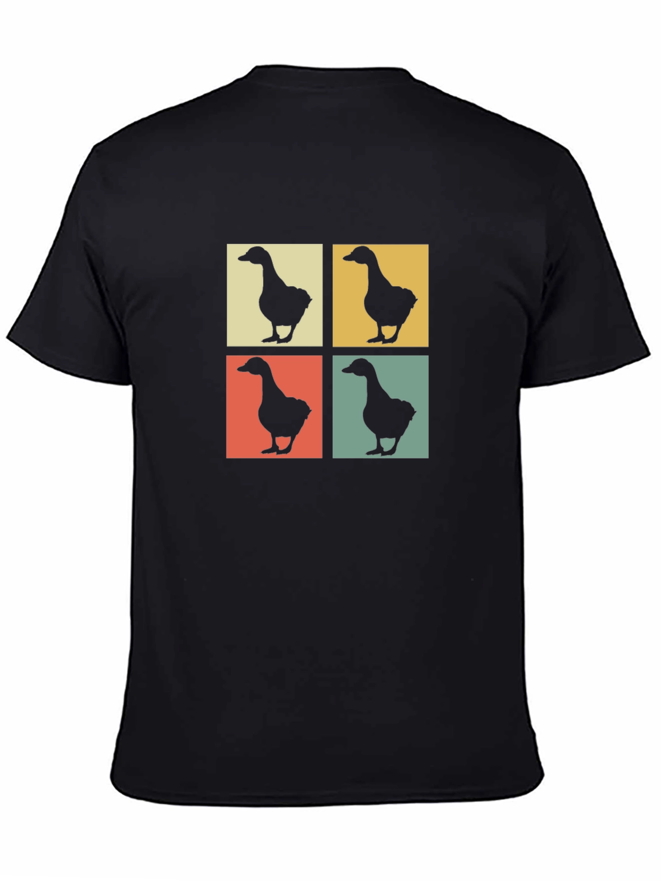 Retro Goose Pop Art Black T-Shirt