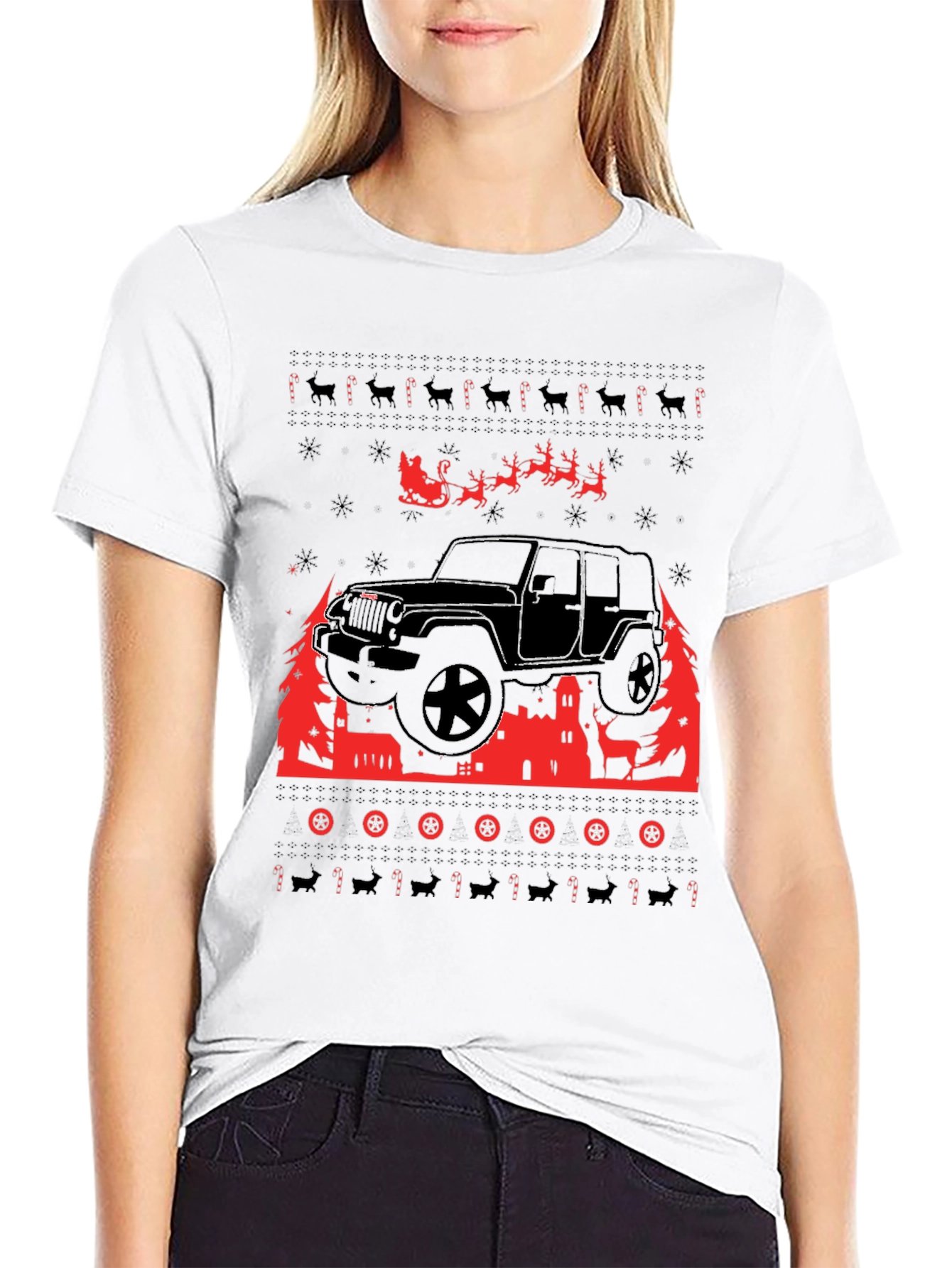 Festive 4x4 Christmas Sweater T-Shirt