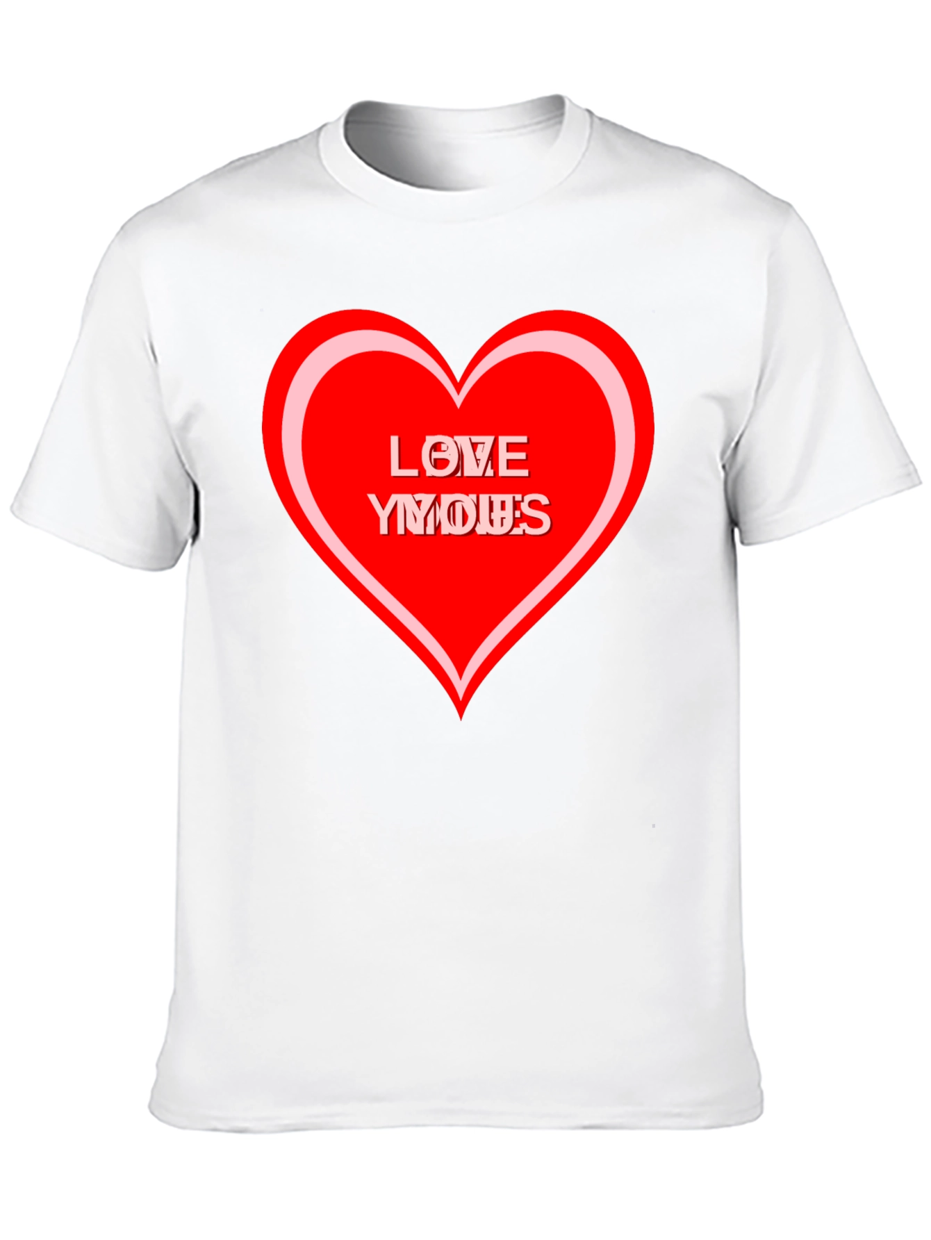 Love Yous Heart Graphic Black T-Shirt