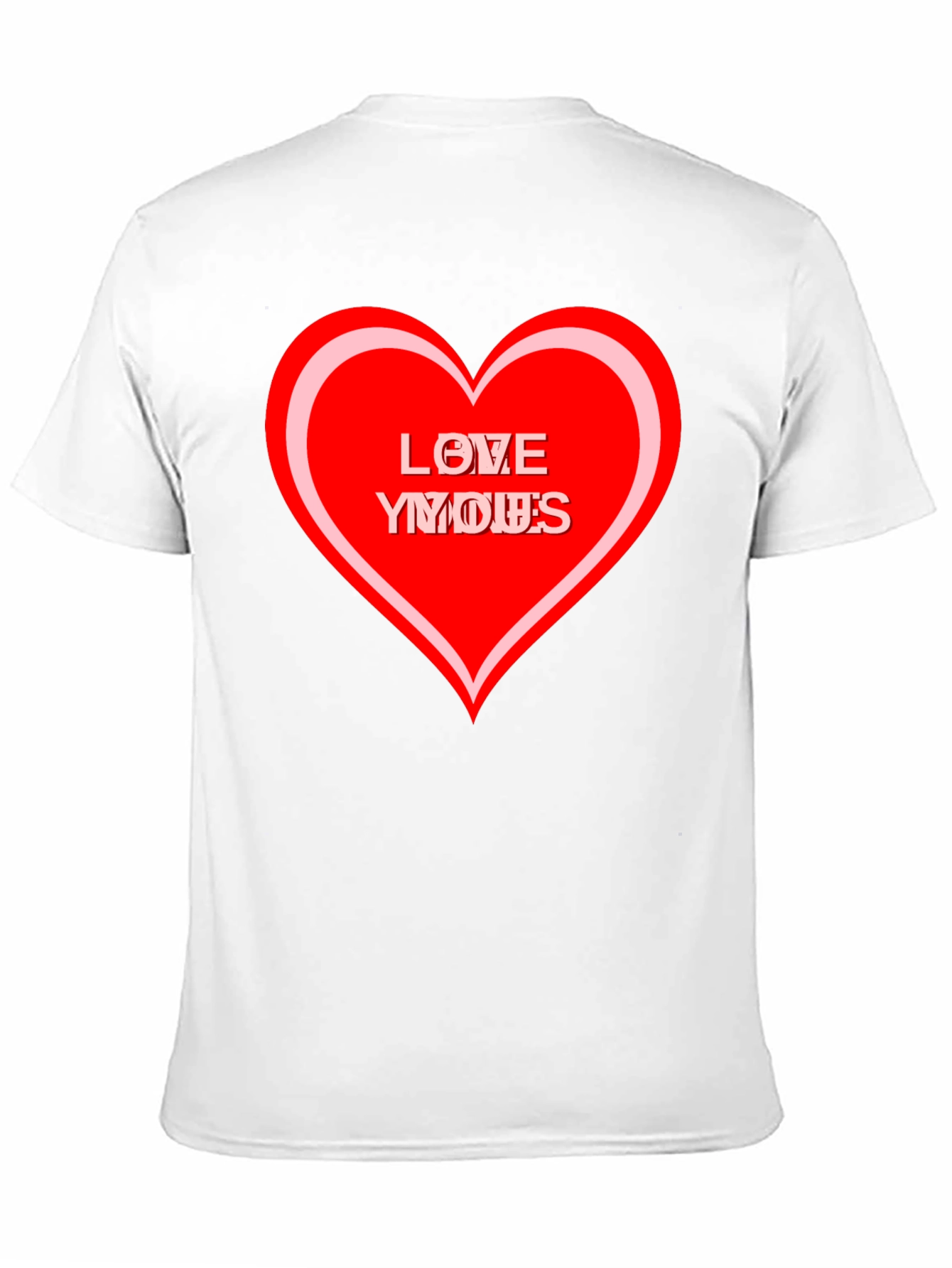 Love Yous Heart Graphic Black T-Shirt