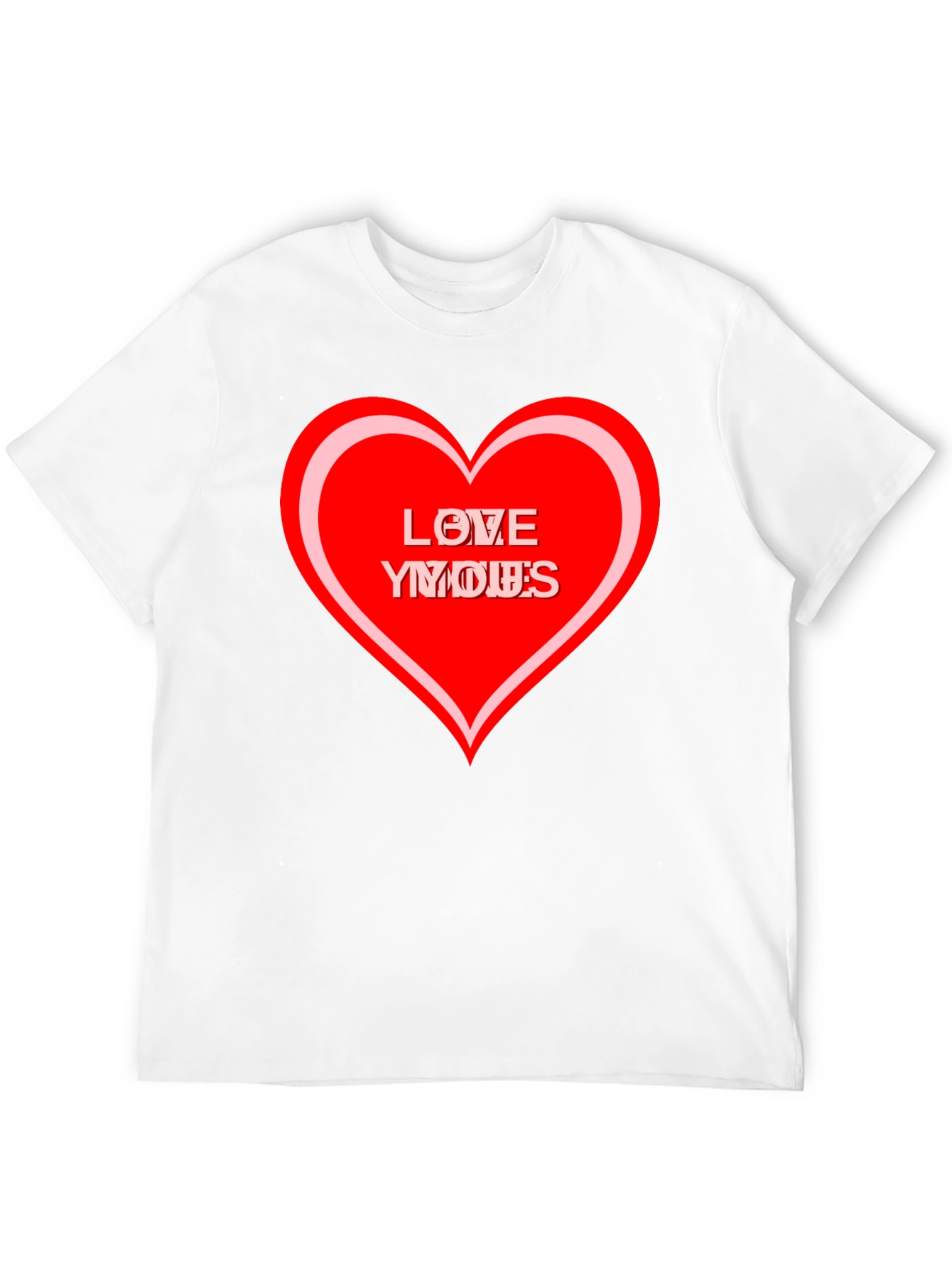 Love Yous Heart Graphic Black T-Shirt