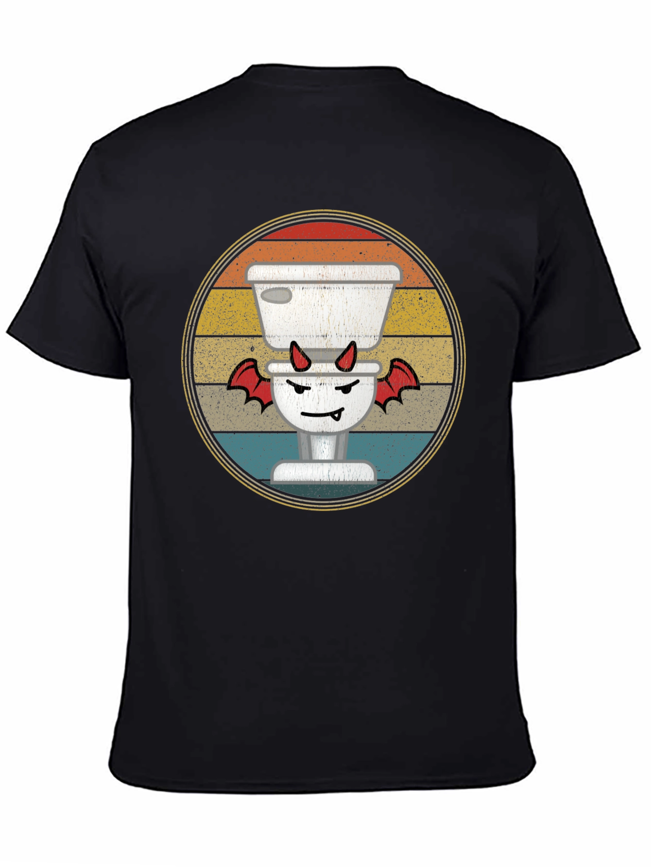 Toilet Devil T-Shirt: Retro Funny Halloween Tee