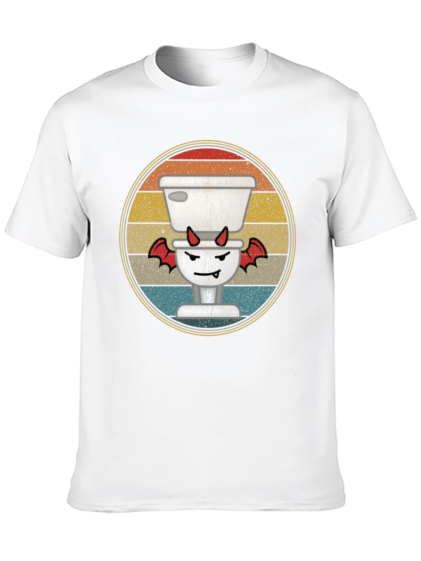 Toilet Devil T-Shirt: Retro Funny Halloween Tee