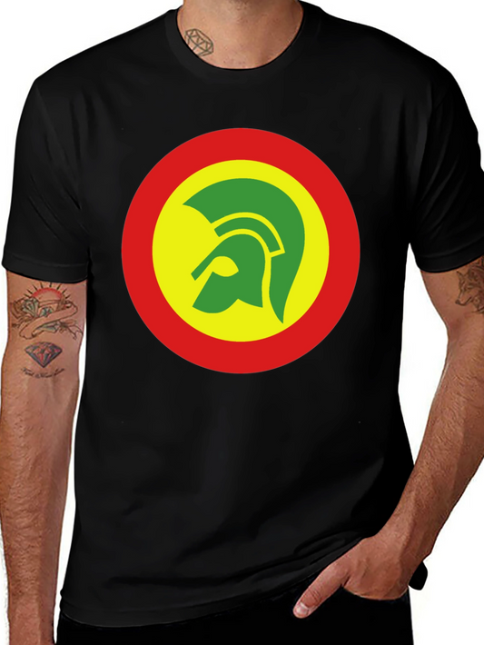Rasta Trojan Helmet Graphic Tee - Black