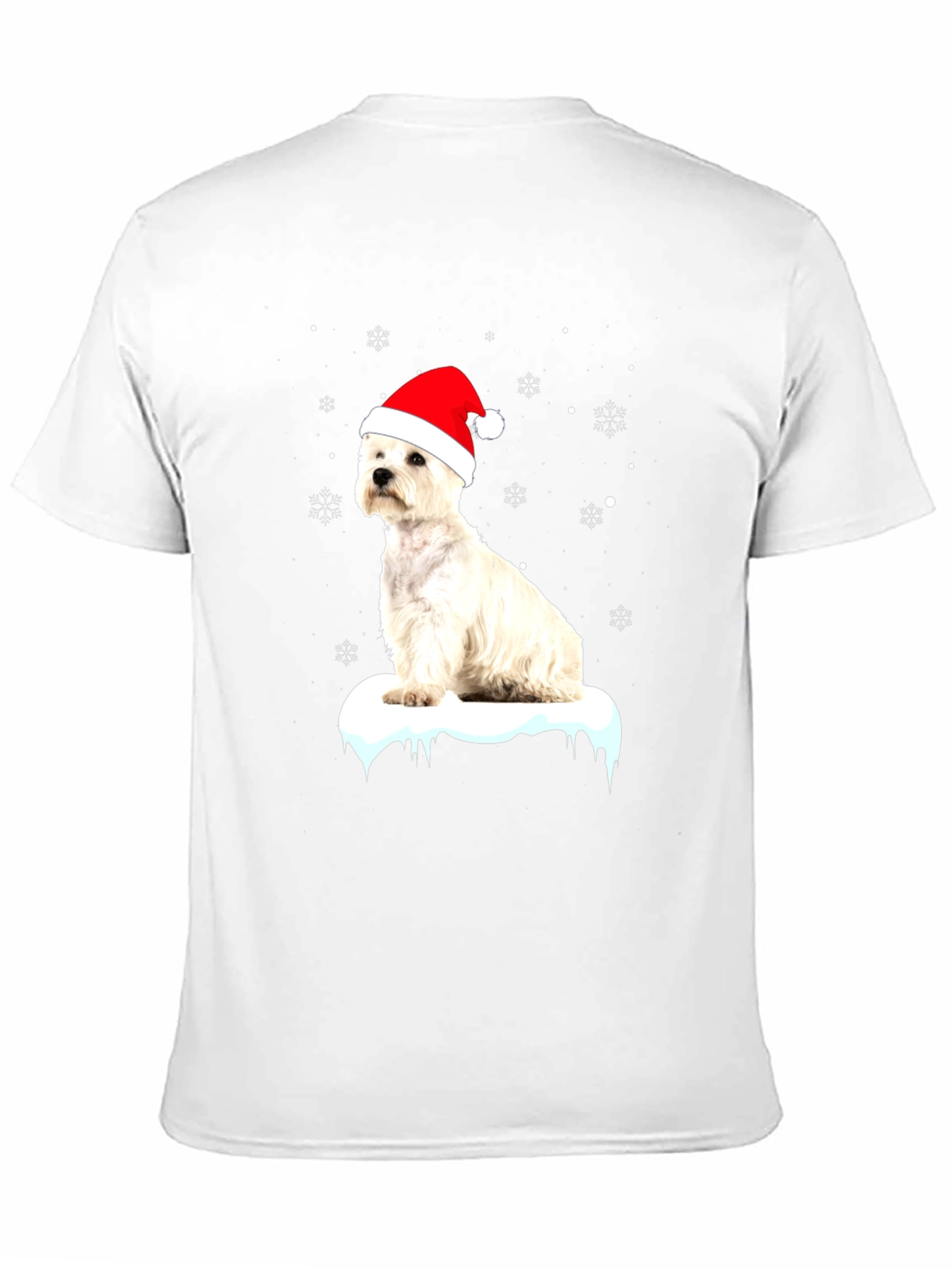 Westie Christmas T-Shirt - Dog with Santa Hat