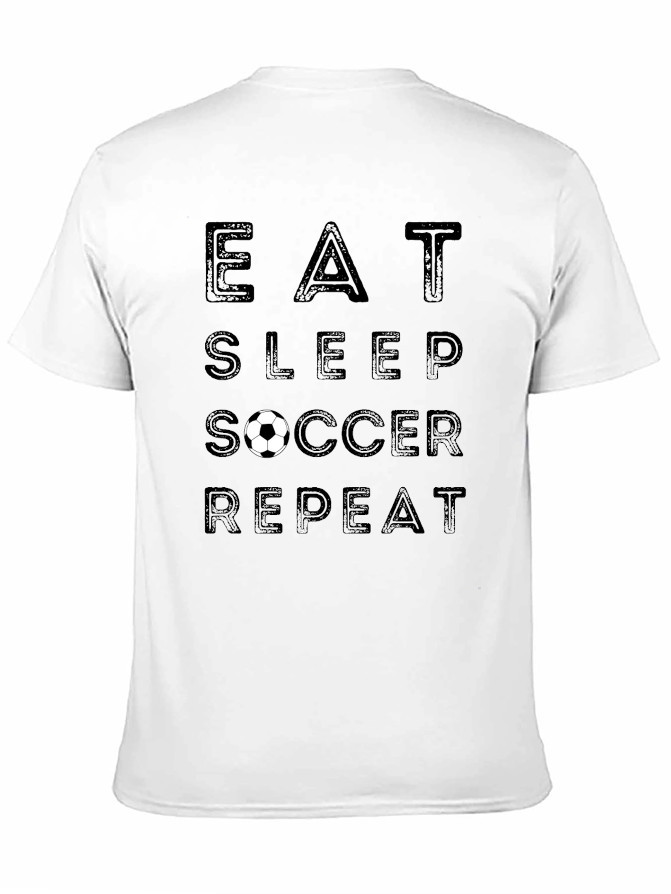 Eat Sleep Soccer Repeat Black Graphic T-Shirt
