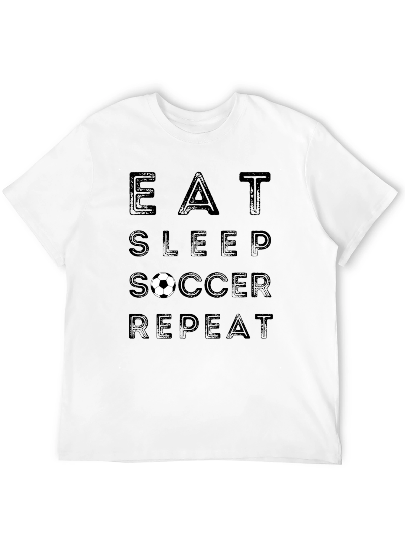 Eat Sleep Soccer Repeat Black Graphic T-Shirt