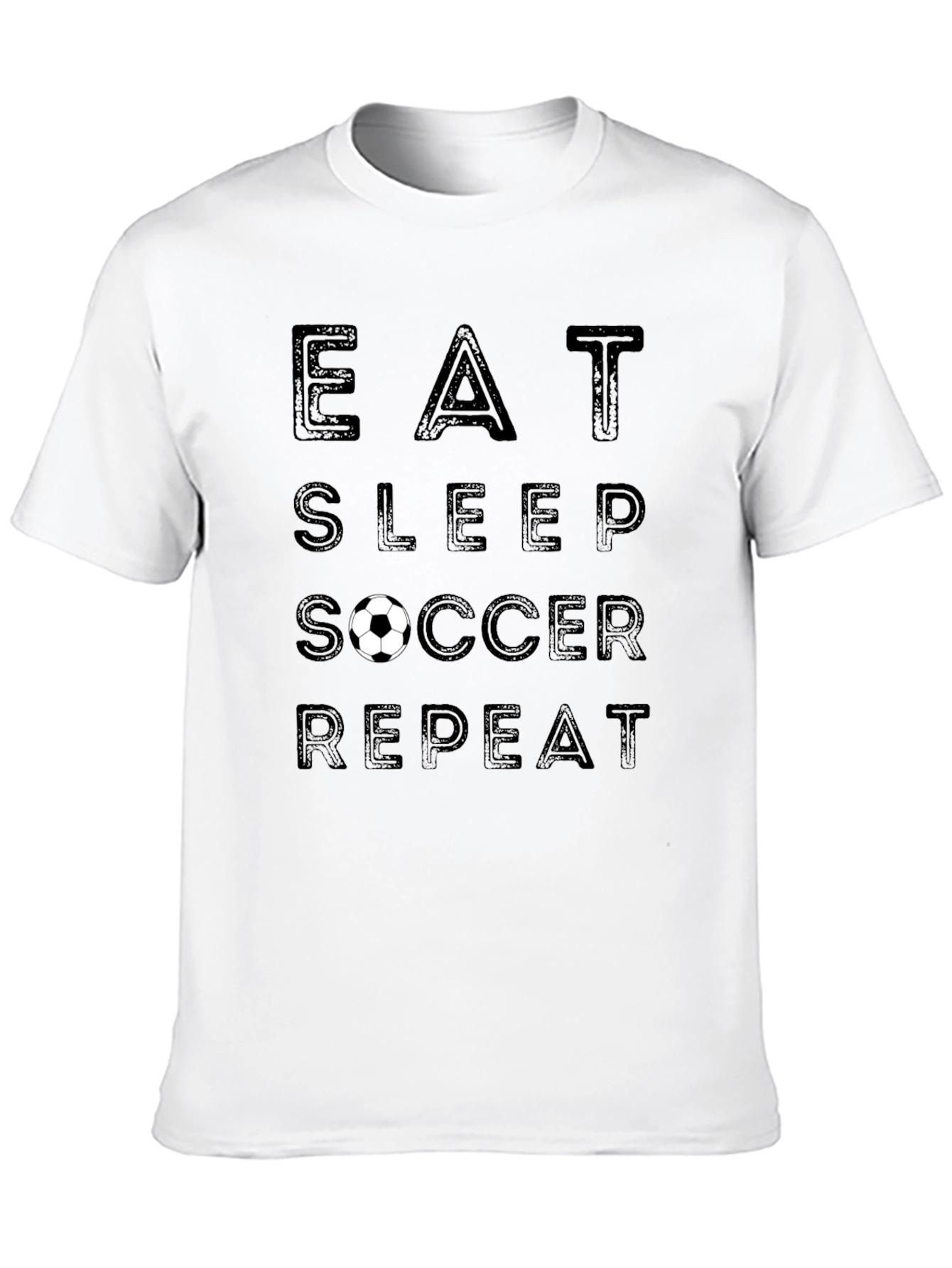 Eat Sleep Soccer Repeat Black Graphic T-Shirt