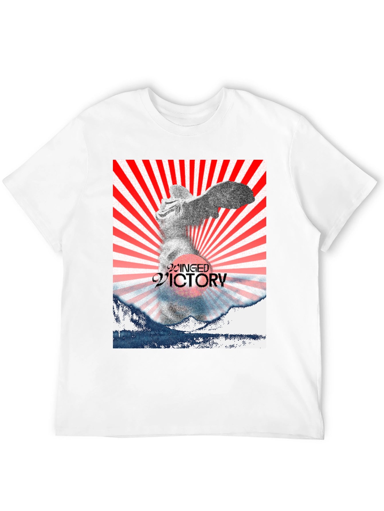 Winged Victory Graphic Tee - Black Cotton Blend