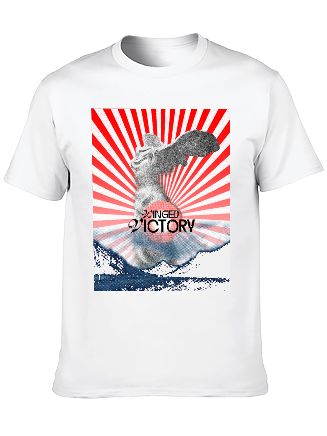 Winged Victory Graphic Tee - Black Cotton Blend