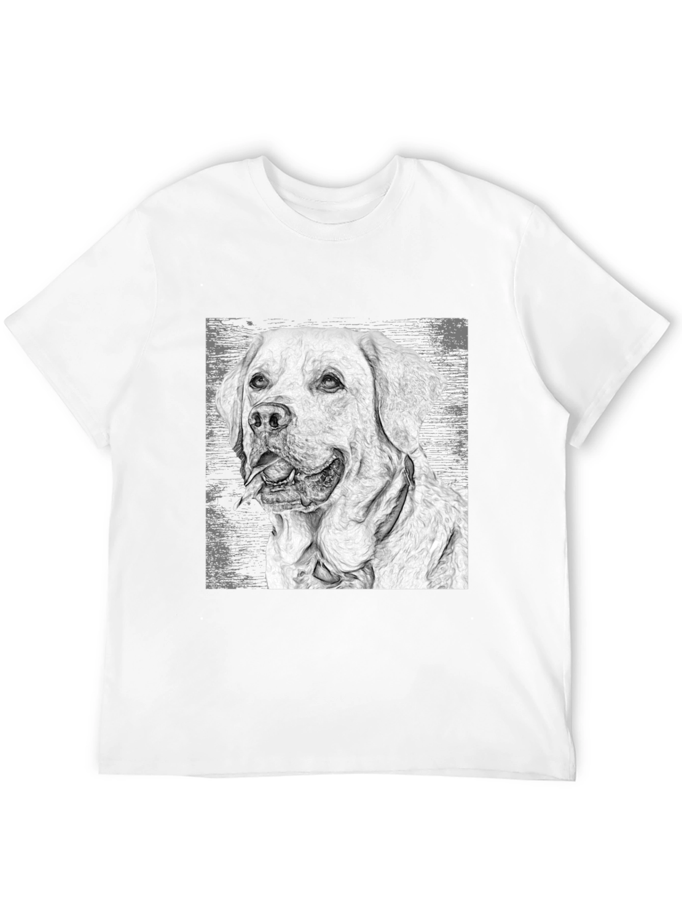 Labrador Dog Sketch Graphic T-Shirt - Black