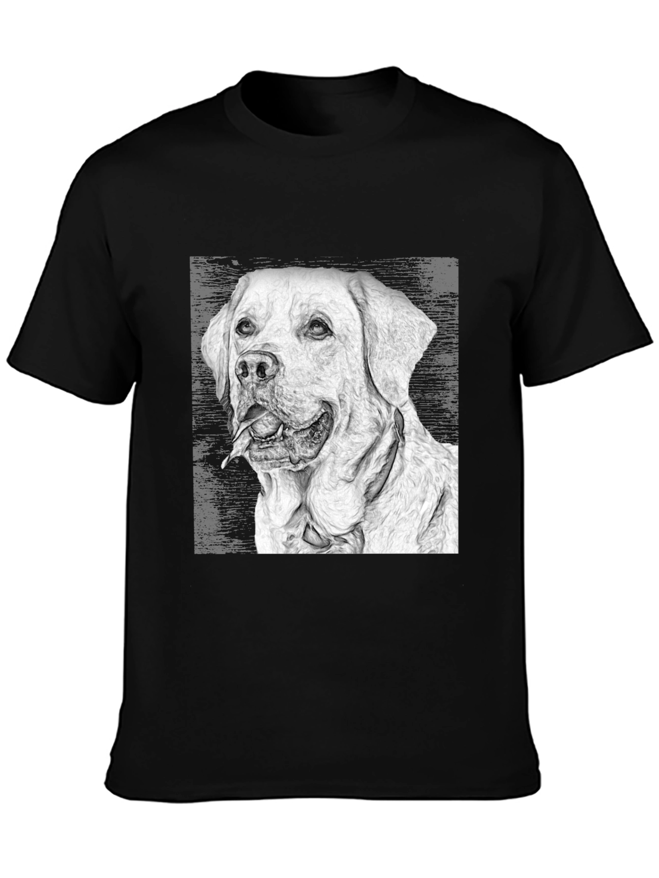Labrador Dog Sketch Graphic T-Shirt - Black