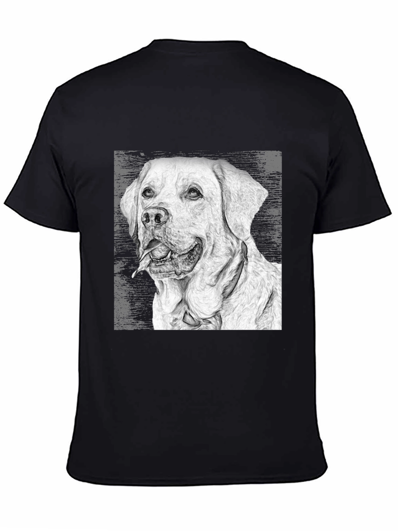 Labrador Dog Sketch Graphic T-Shirt - Black
