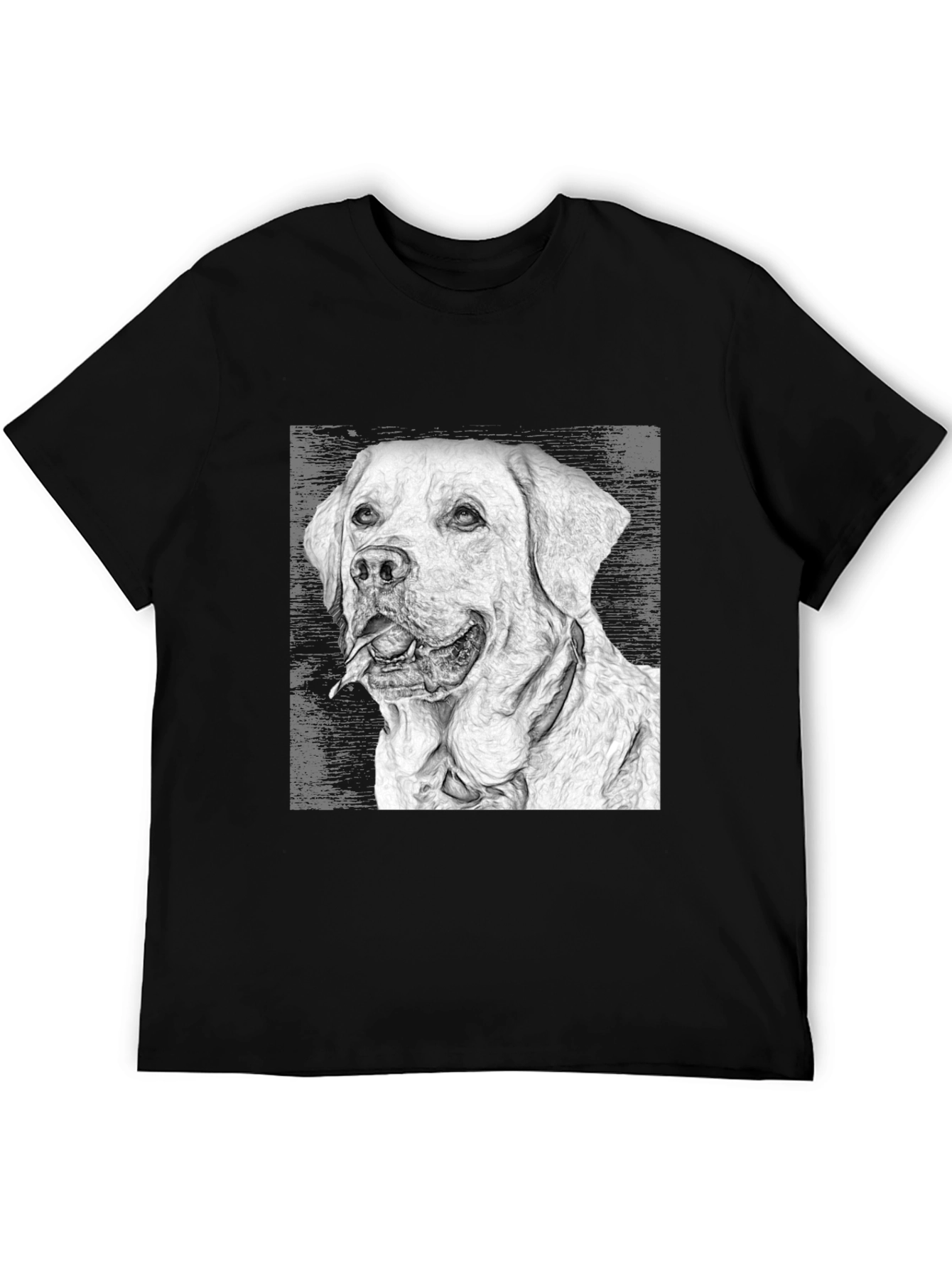 Labrador Dog Sketch Graphic T-Shirt - Black