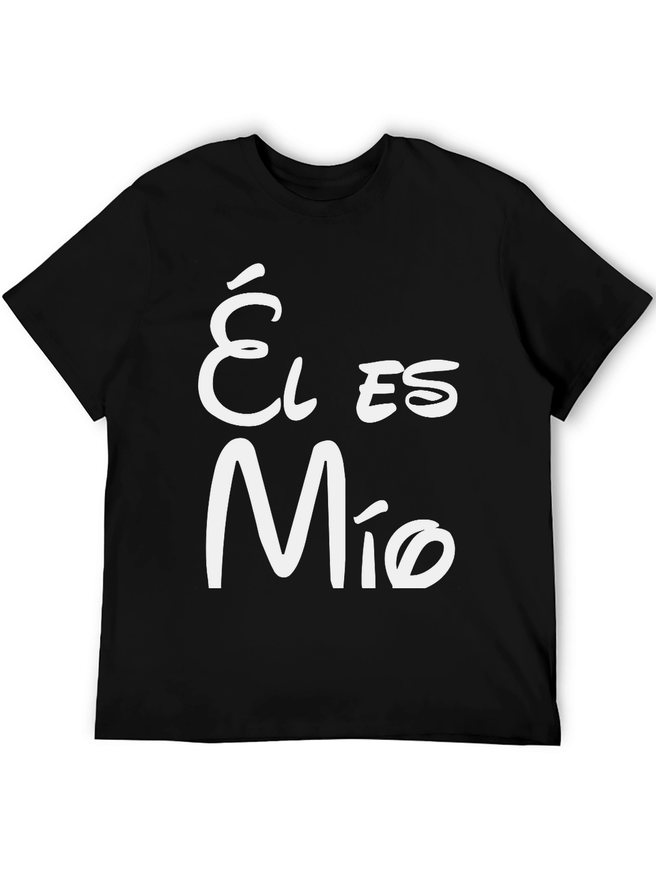 Él Es Mío Black Crew Neck T-Shirt