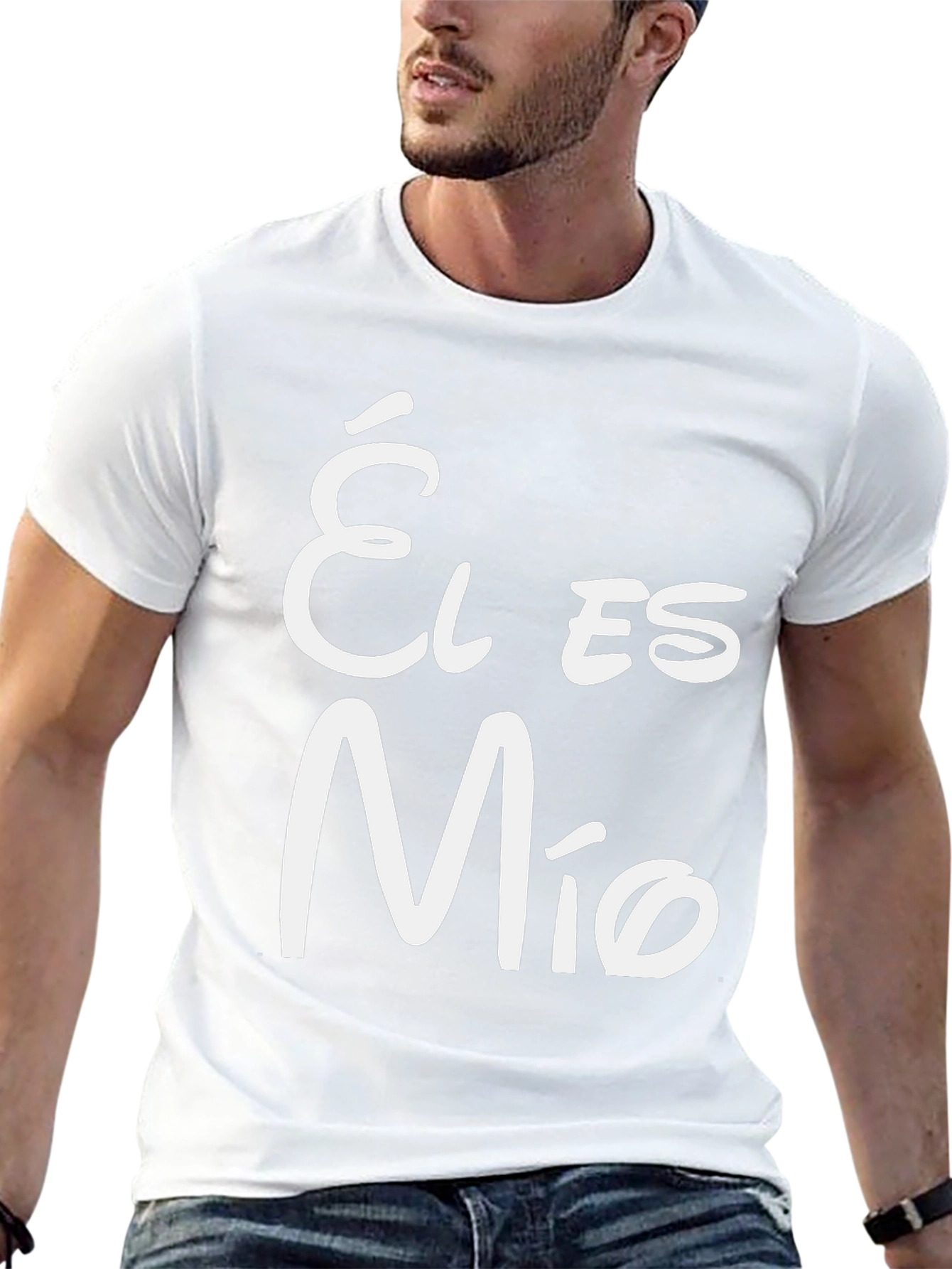 Él Es Mío Black Crew Neck T-Shirt