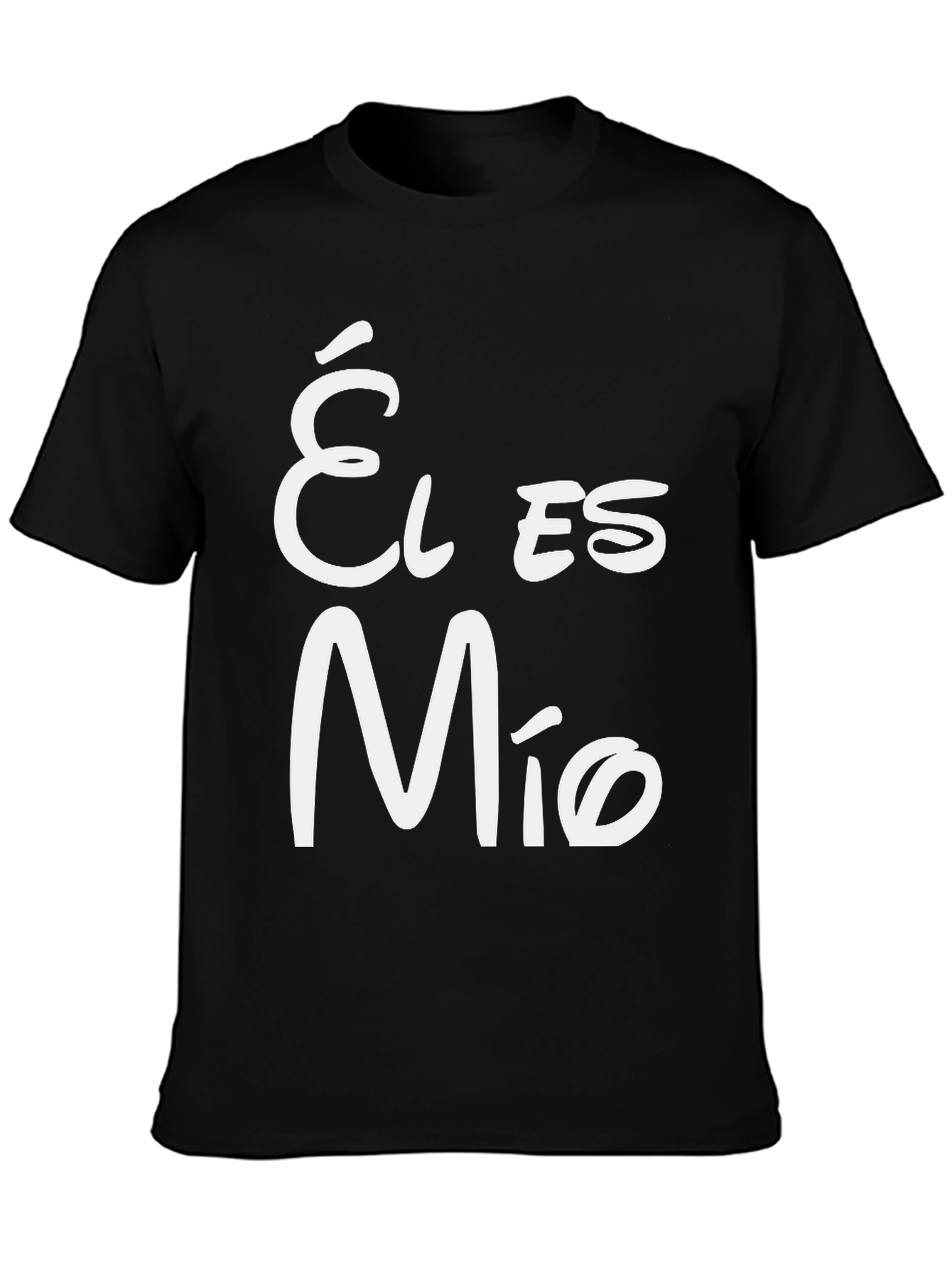 Él Es Mío Black Crew Neck T-Shirt