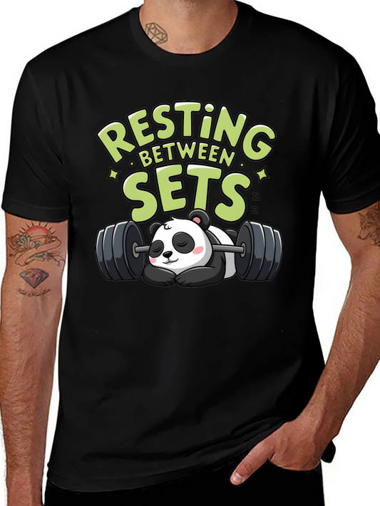 Resting Between Sets Panda Graphic Tee