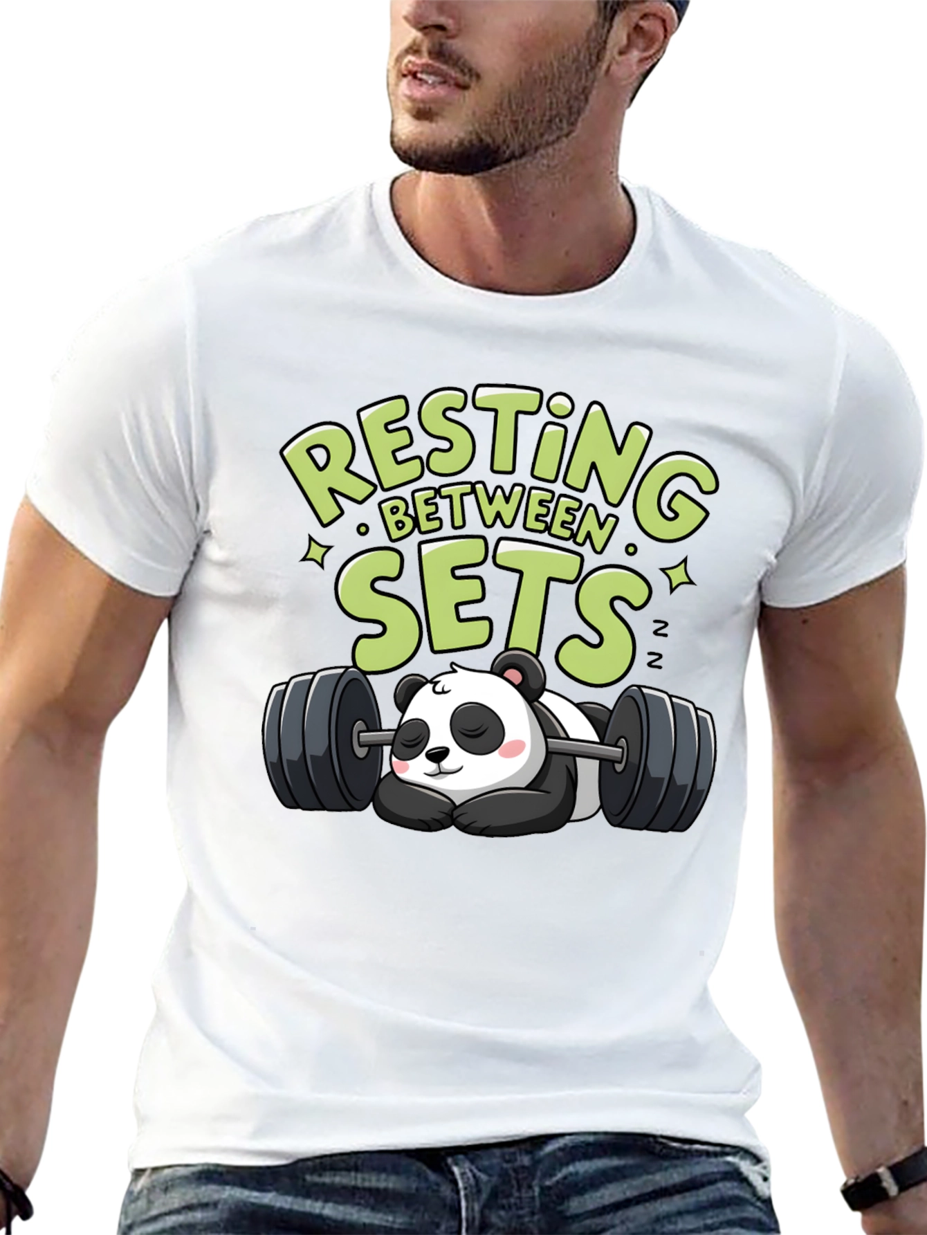 Resting Between Sets Panda Graphic Tee