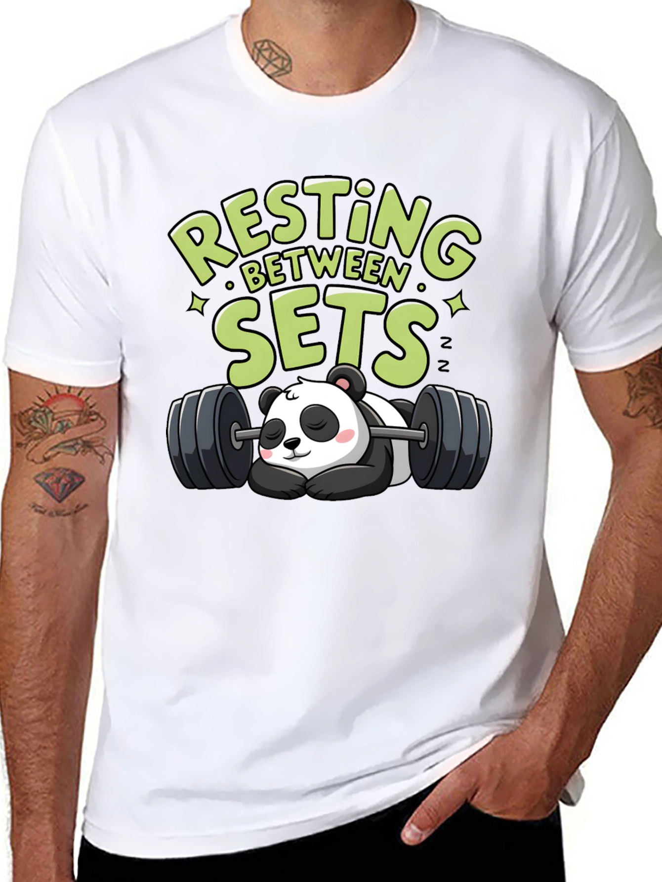 Resting Between Sets Panda Graphic Tee