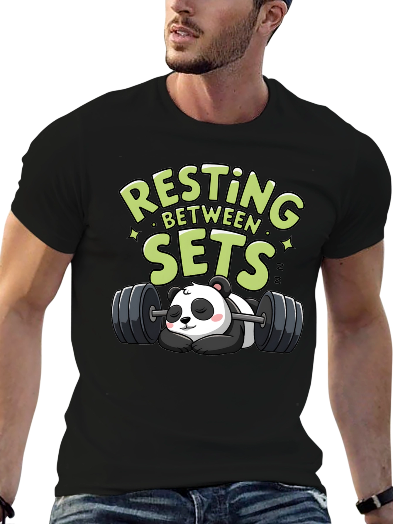 Resting Between Sets Panda Graphic Tee