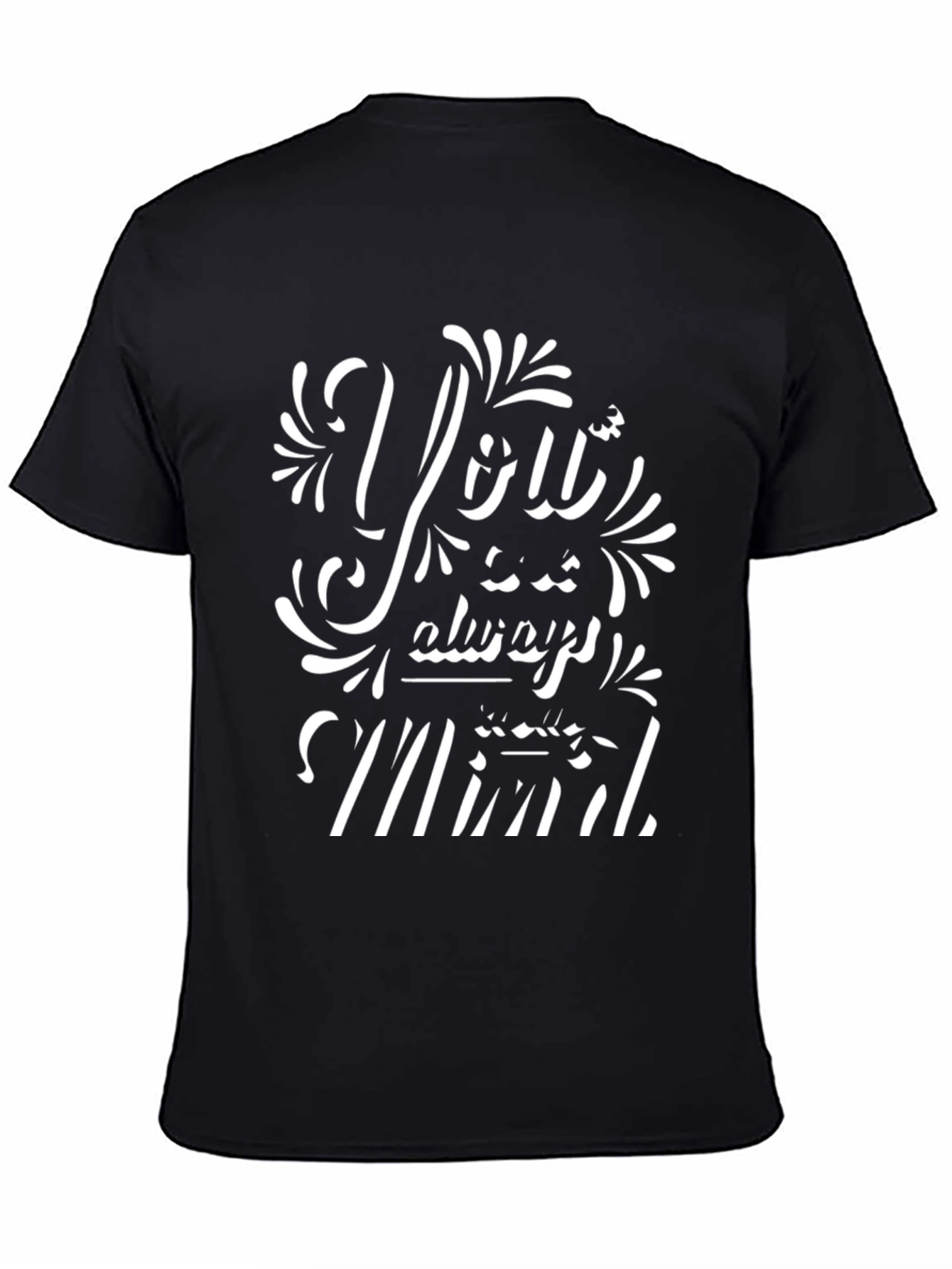 Stylish Black T-Shirt with White Graphic Design