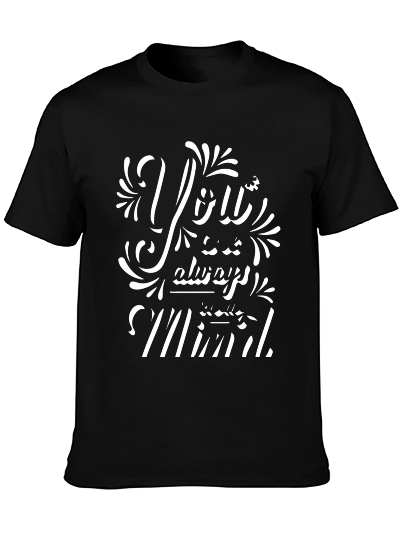 Stylish Black T-Shirt with White Graphic Design