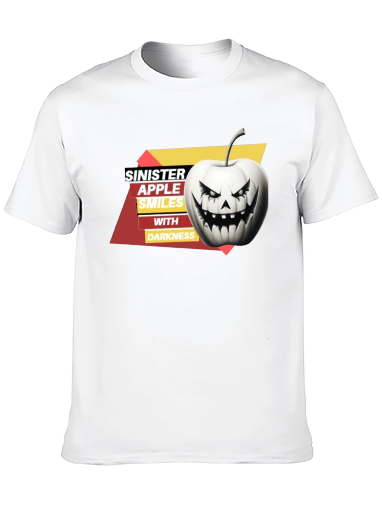 Sinister Apple Smiles T-Shirt: Halloween Style