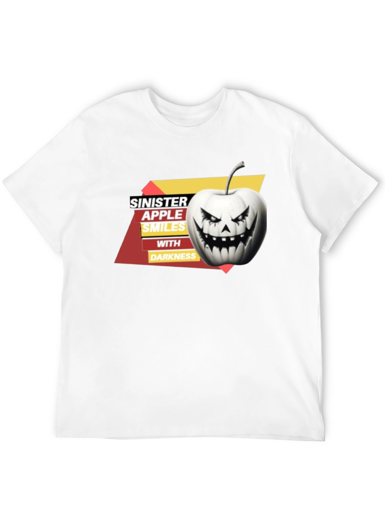 Sinister Apple Smiles T-Shirt: Halloween Style