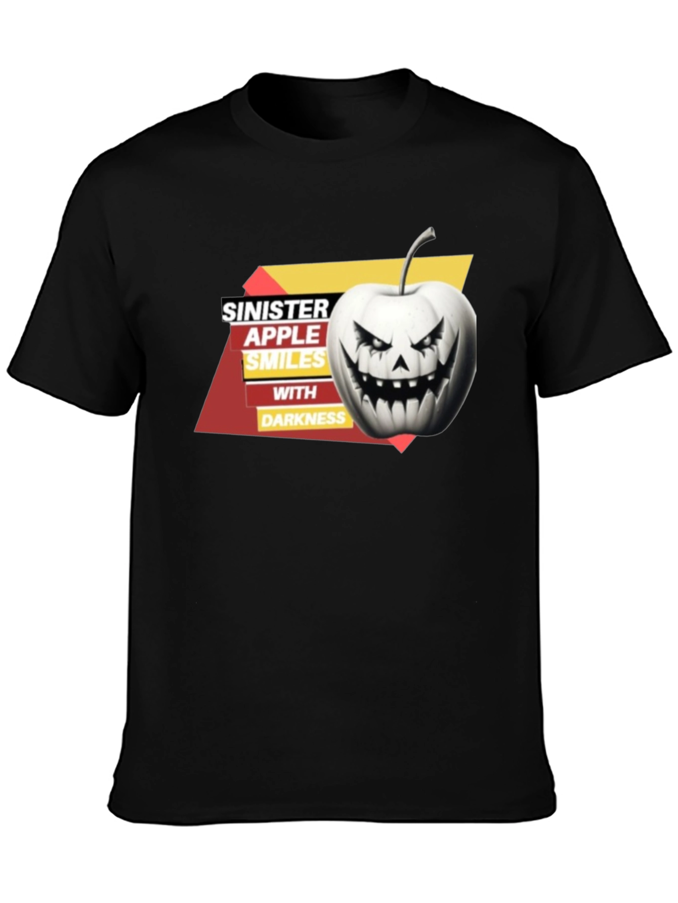 Sinister Apple Smiles T-Shirt: Halloween Style