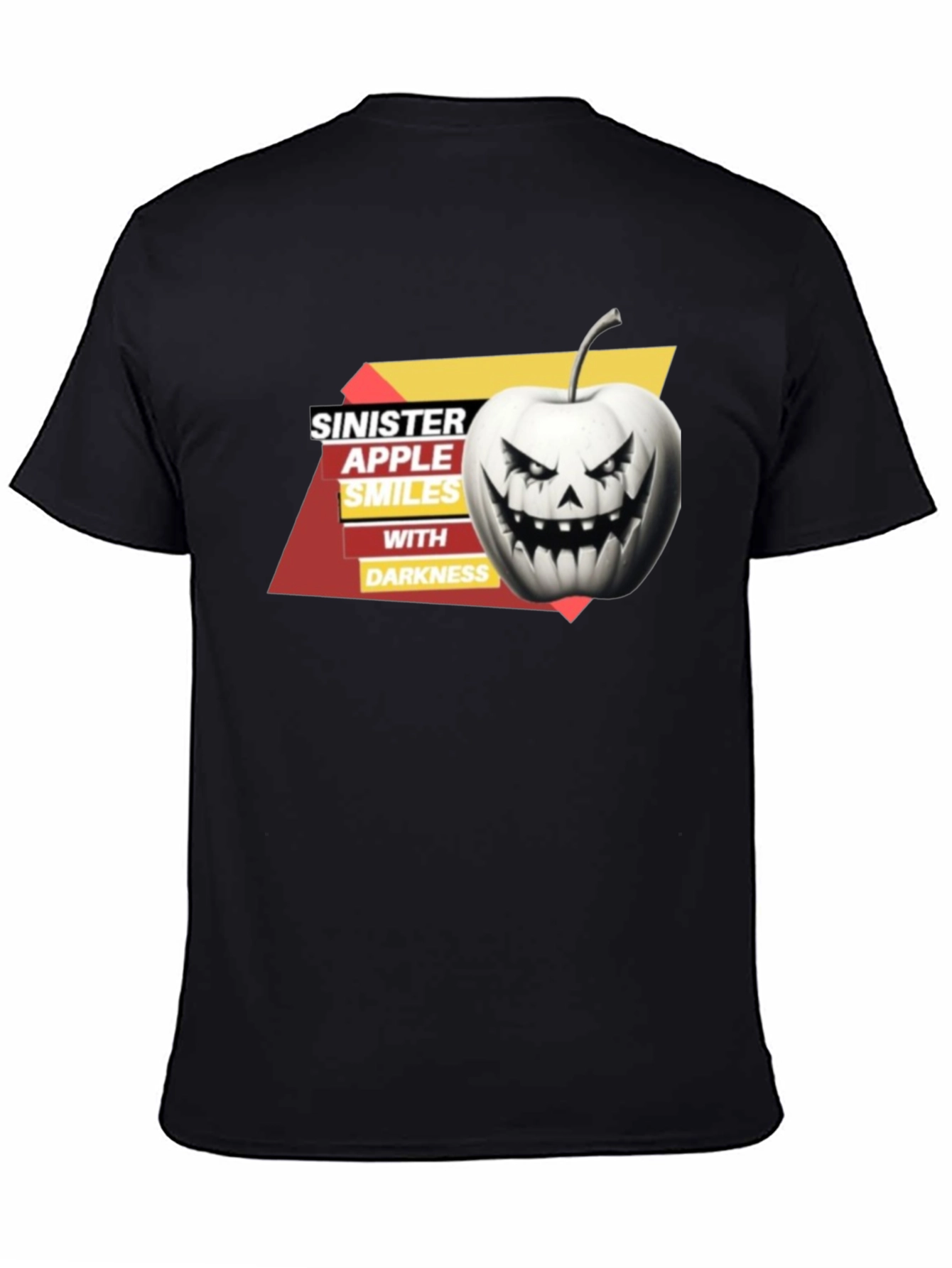 Sinister Apple Smiles T-Shirt: Halloween Style