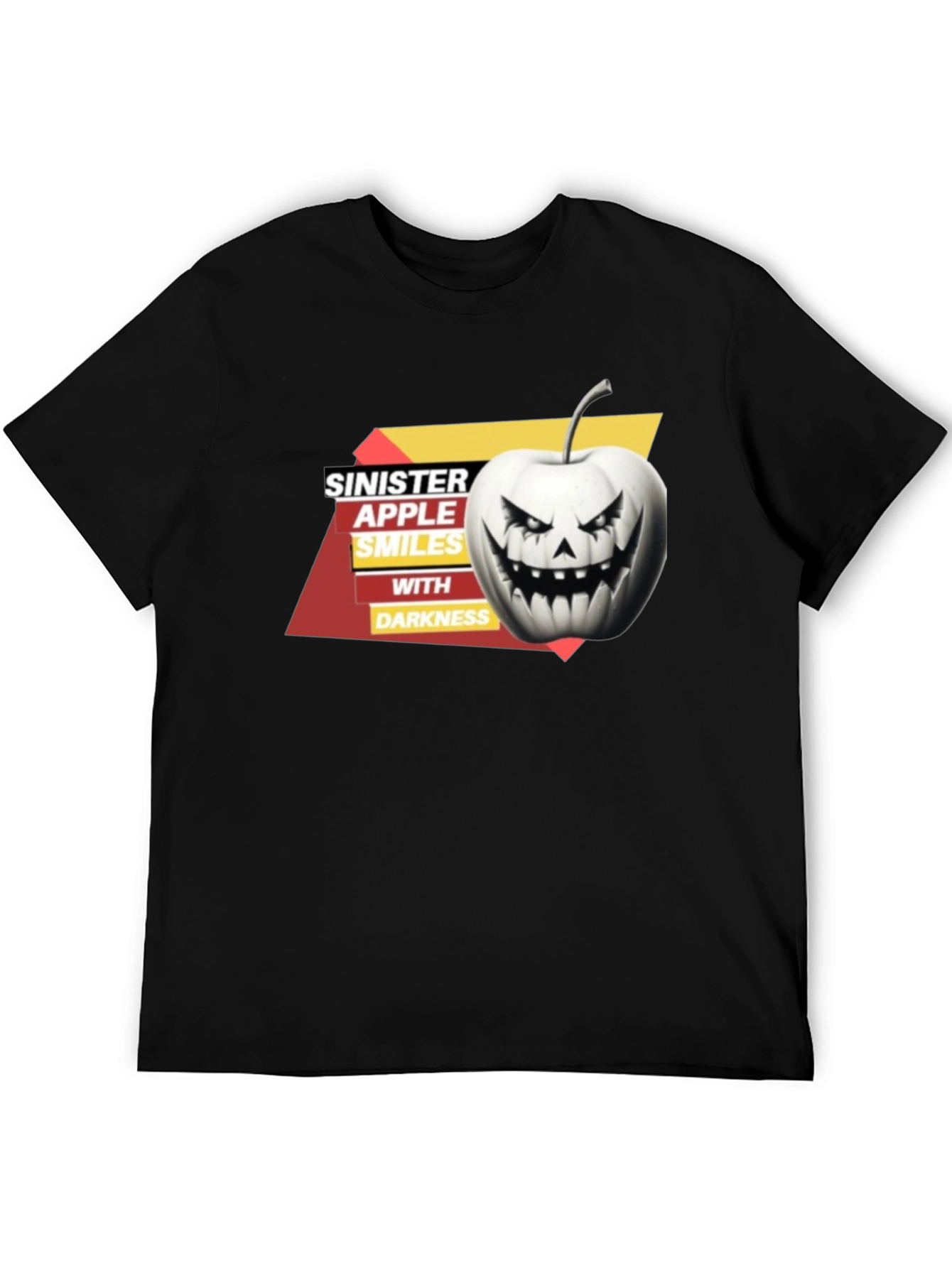 Sinister Apple Smiles T-Shirt: Halloween Style