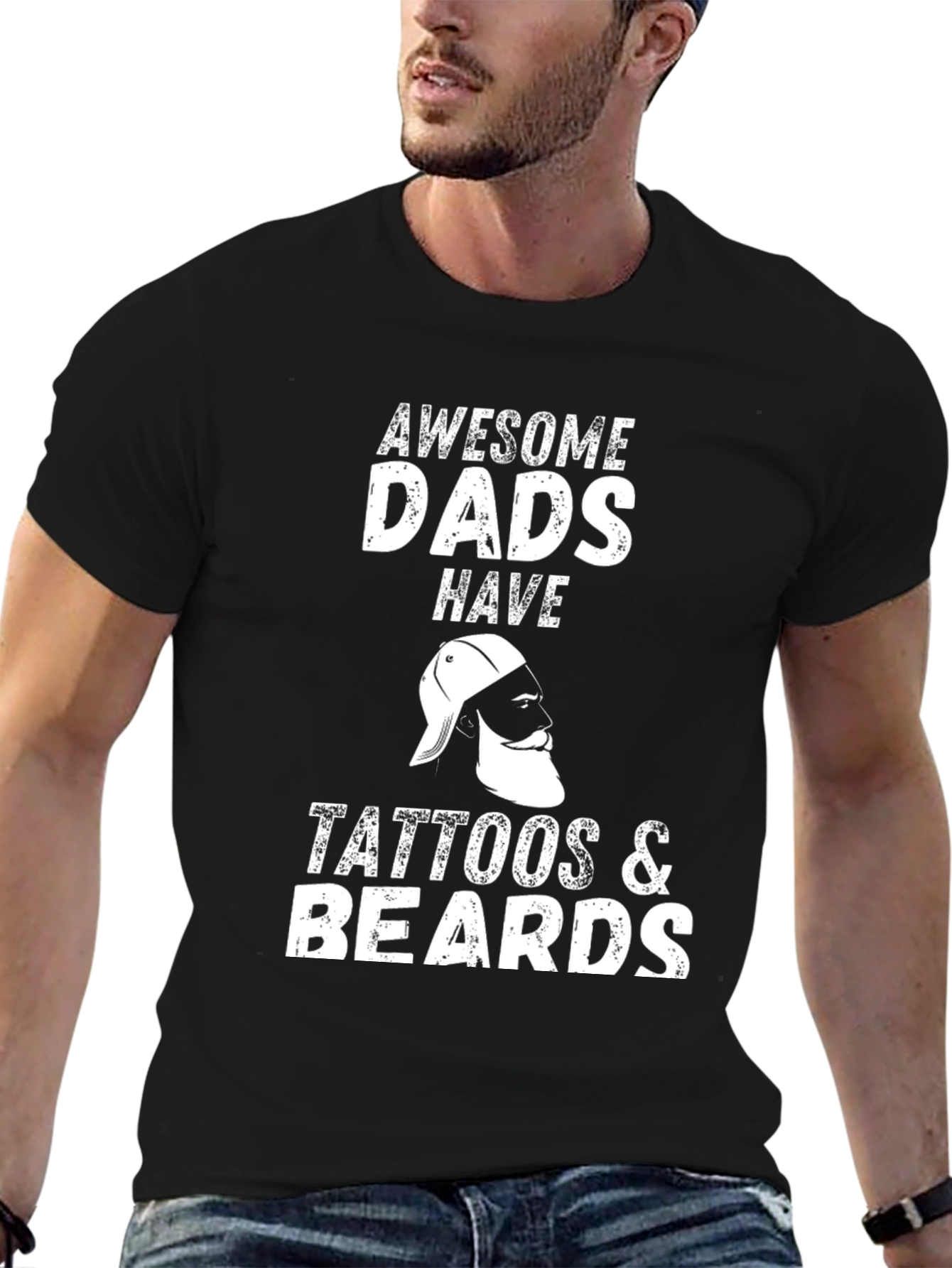Awesome Dads Tattoos & Beards Graphic Tee