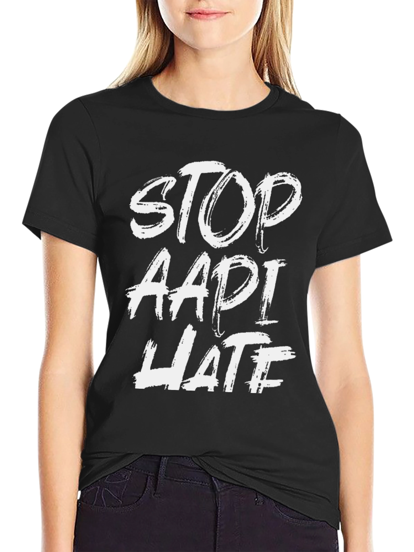 Stop AAPI Hate Black Graphic Tee