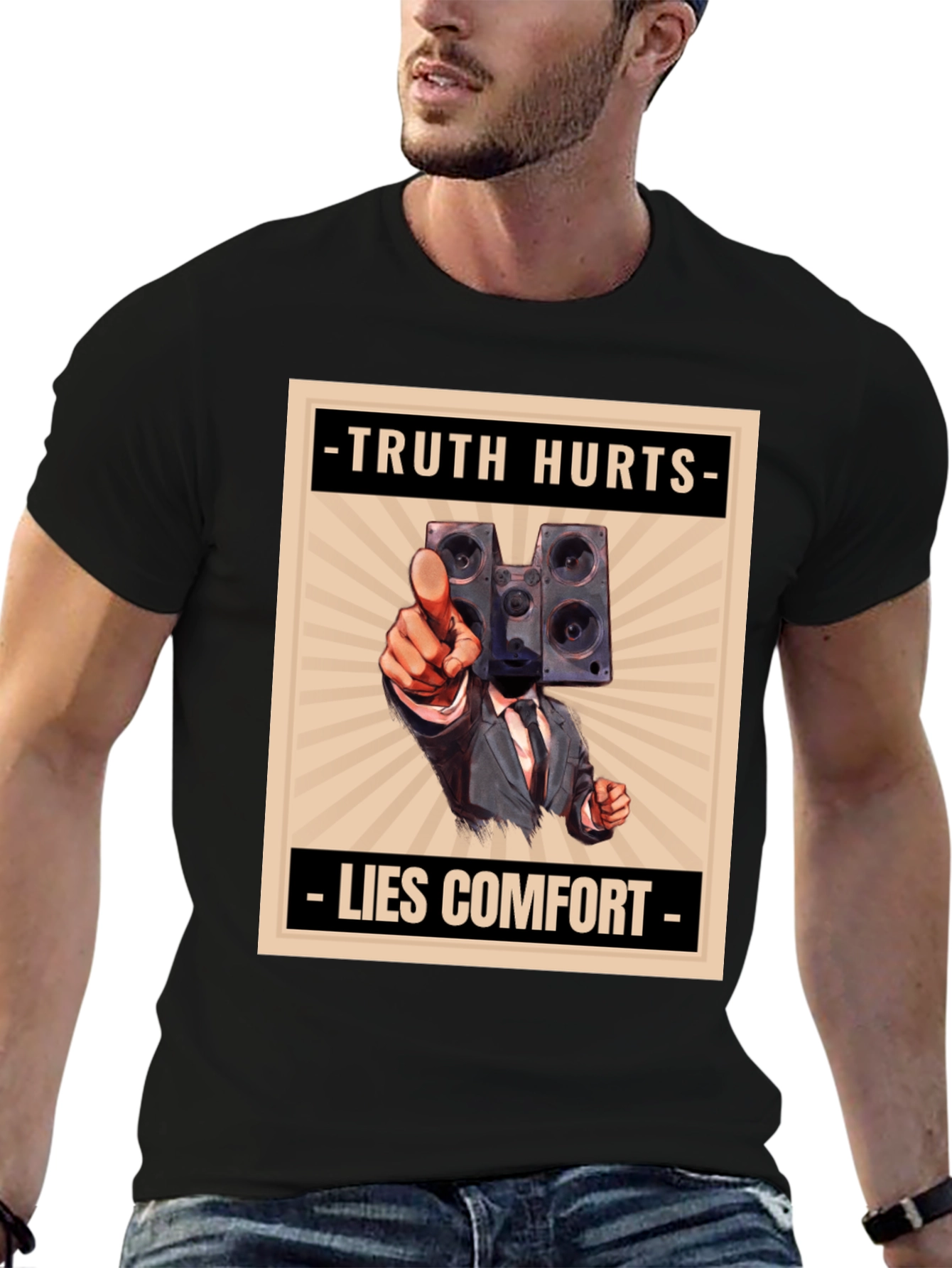 Truth Hurts Mens Graphic Tee - Speaker Head