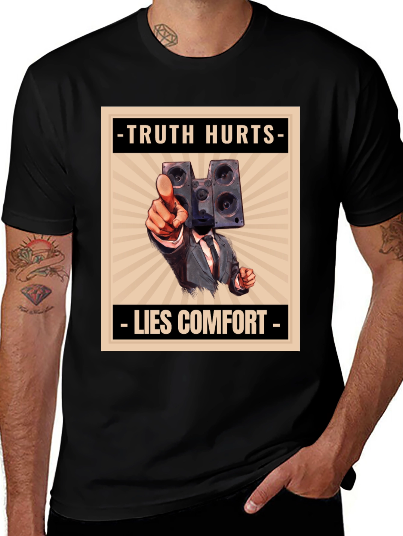 Truth Hurts Mens Graphic Tee - Speaker Head