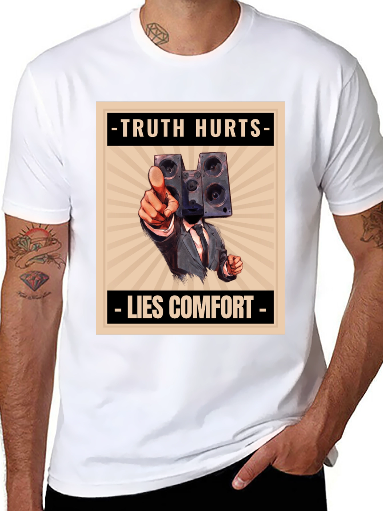Truth Hurts Mens Graphic Tee - Speaker Head