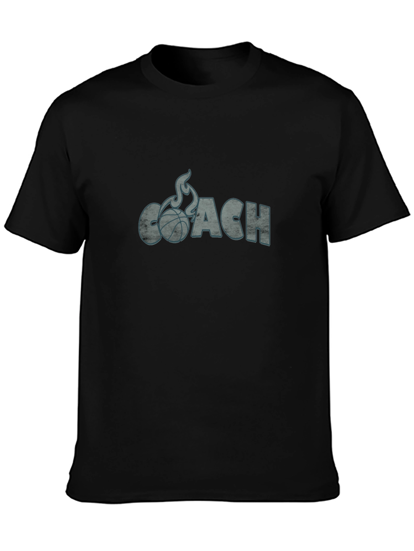Basketball Coach Graphic Tee - Flaming Ball Design