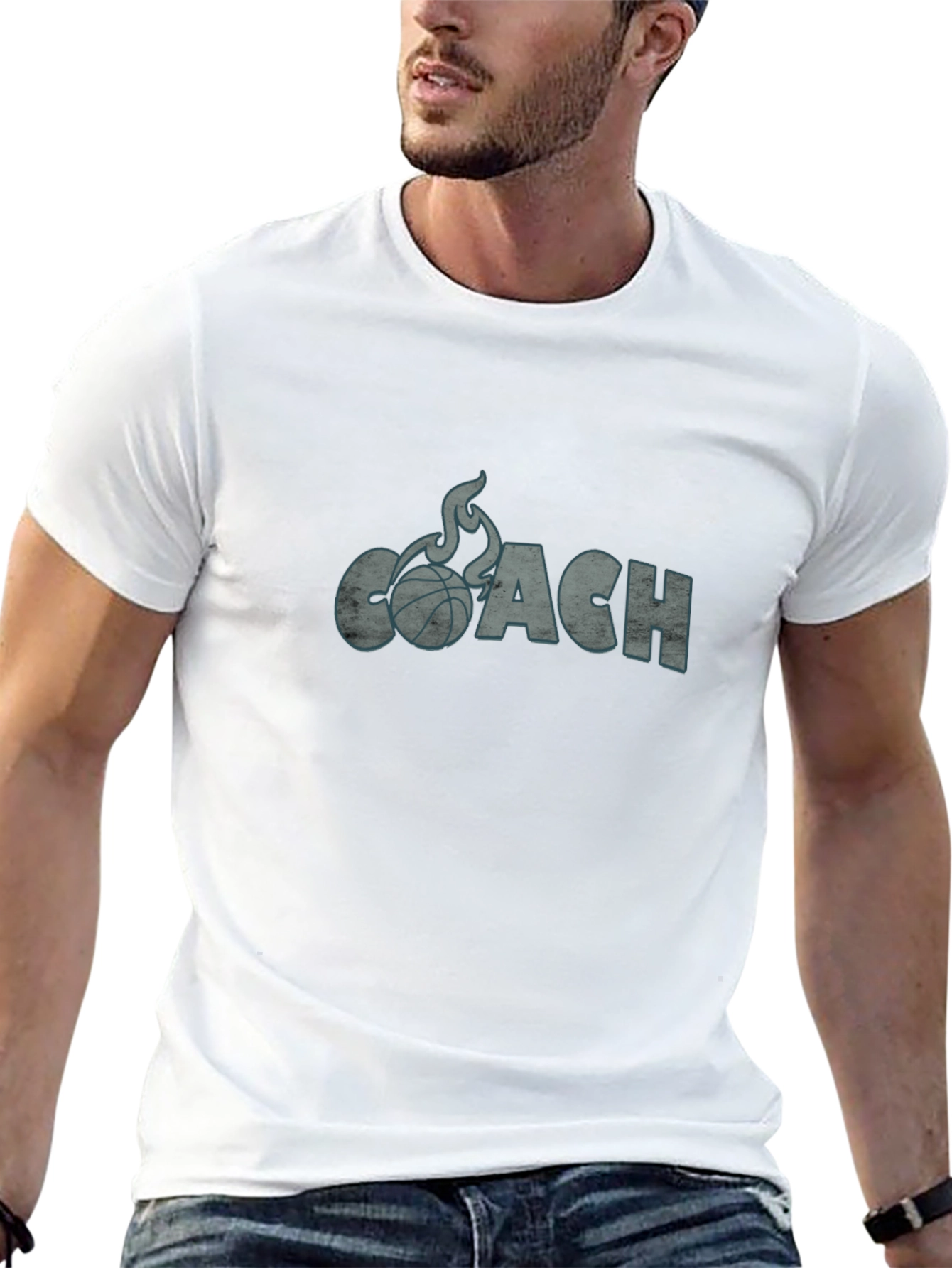 Basketball Coach Graphic Tee - Flaming Ball Design