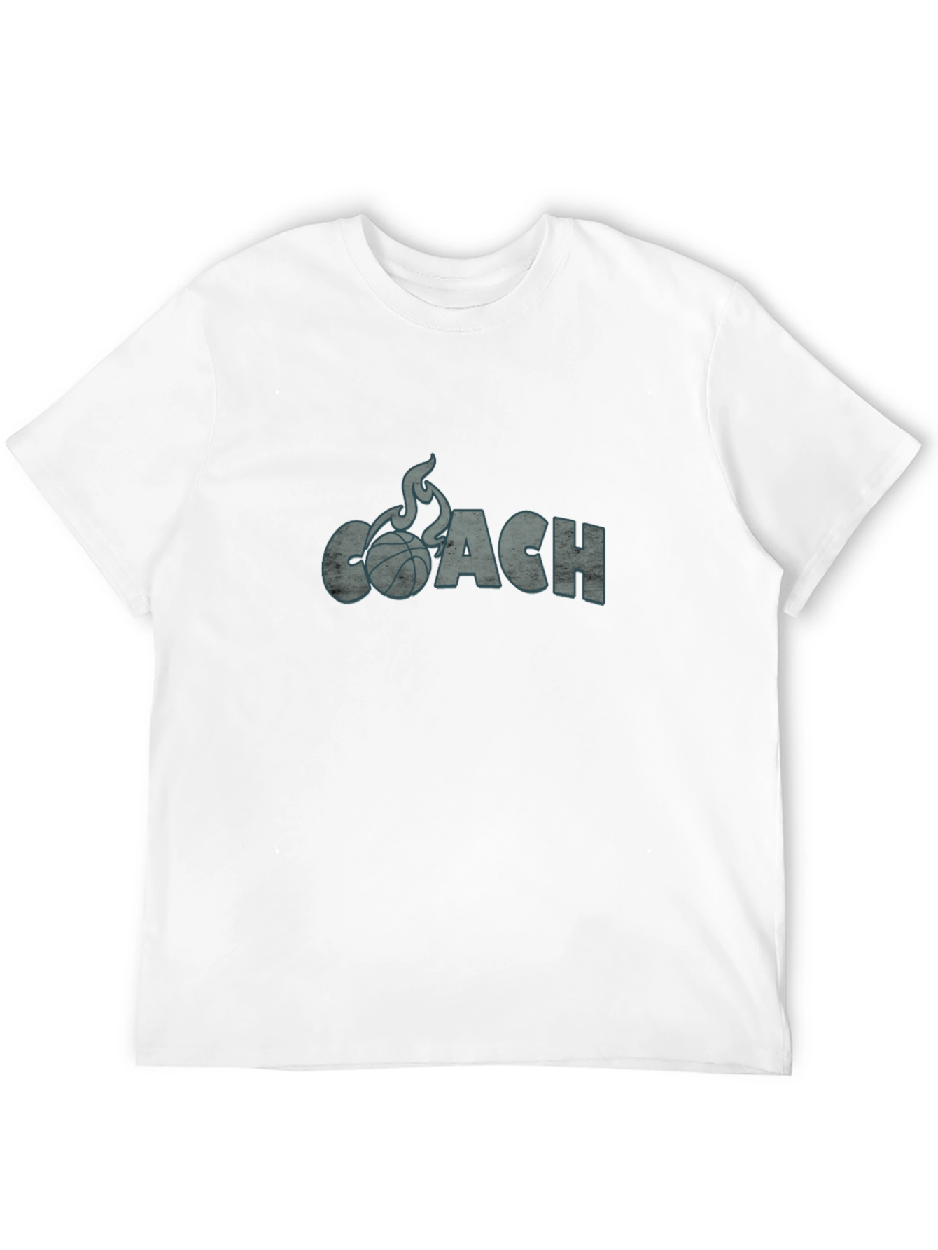 Basketball Coach Graphic Tee - Flaming Ball Design