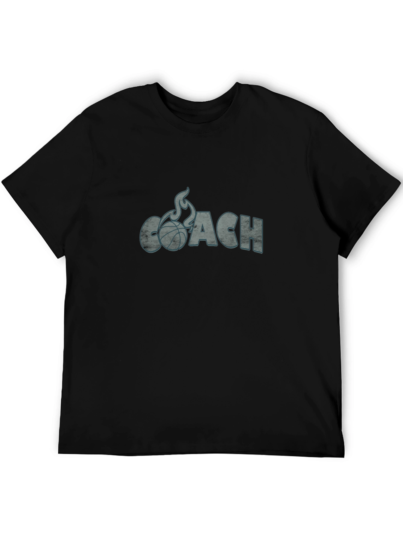 Basketball Coach Graphic Tee - Flaming Ball Design