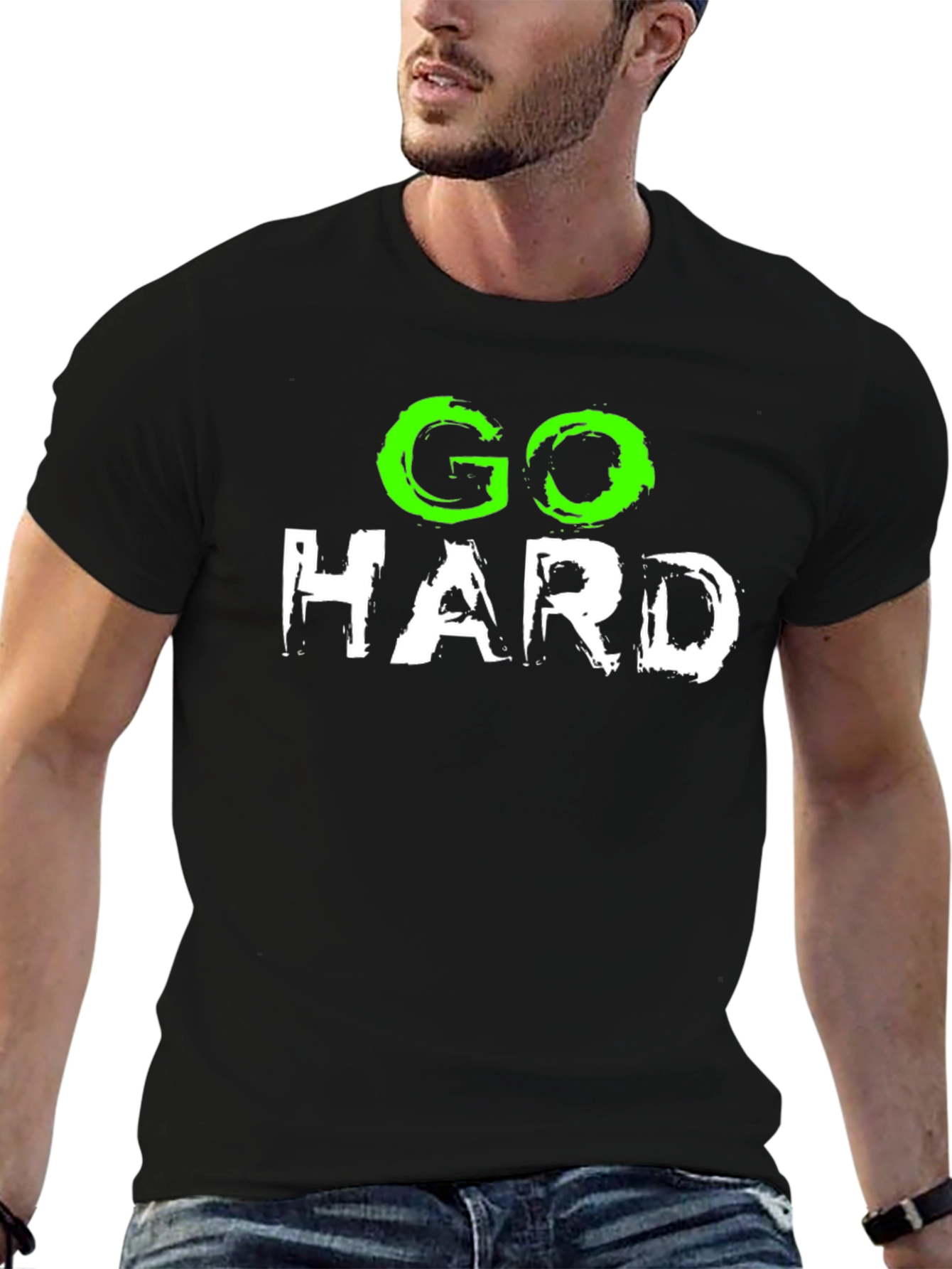 Go Hard Black Graphic T-Shirt