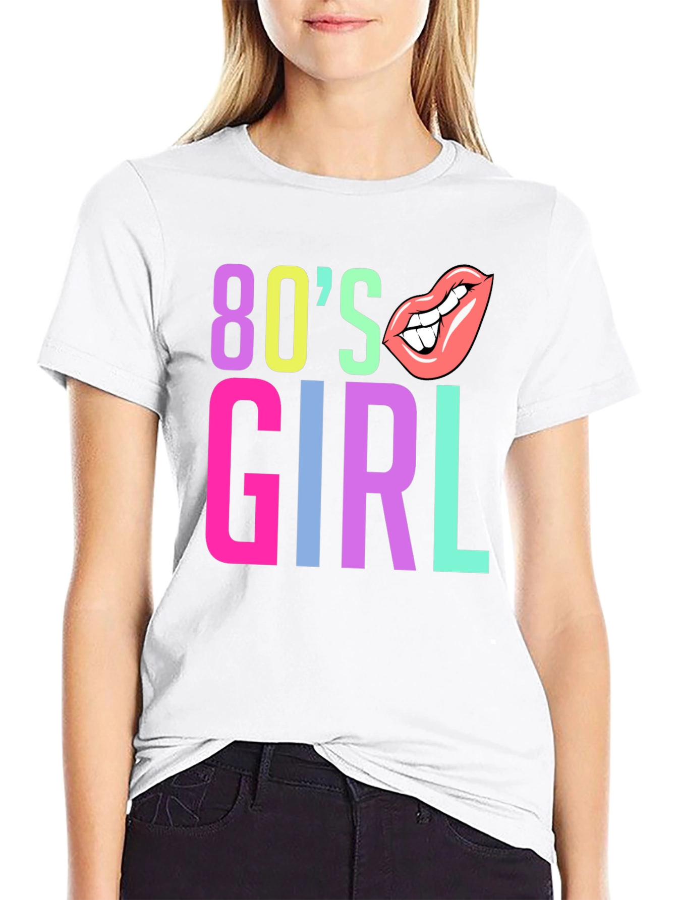 80s Girl Graphic Tee - Retro Style