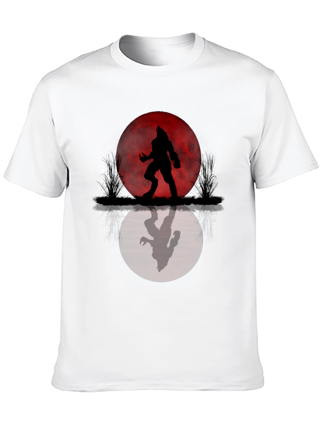 Werewolf Moon Graphic Tee - Black Cotton Blend