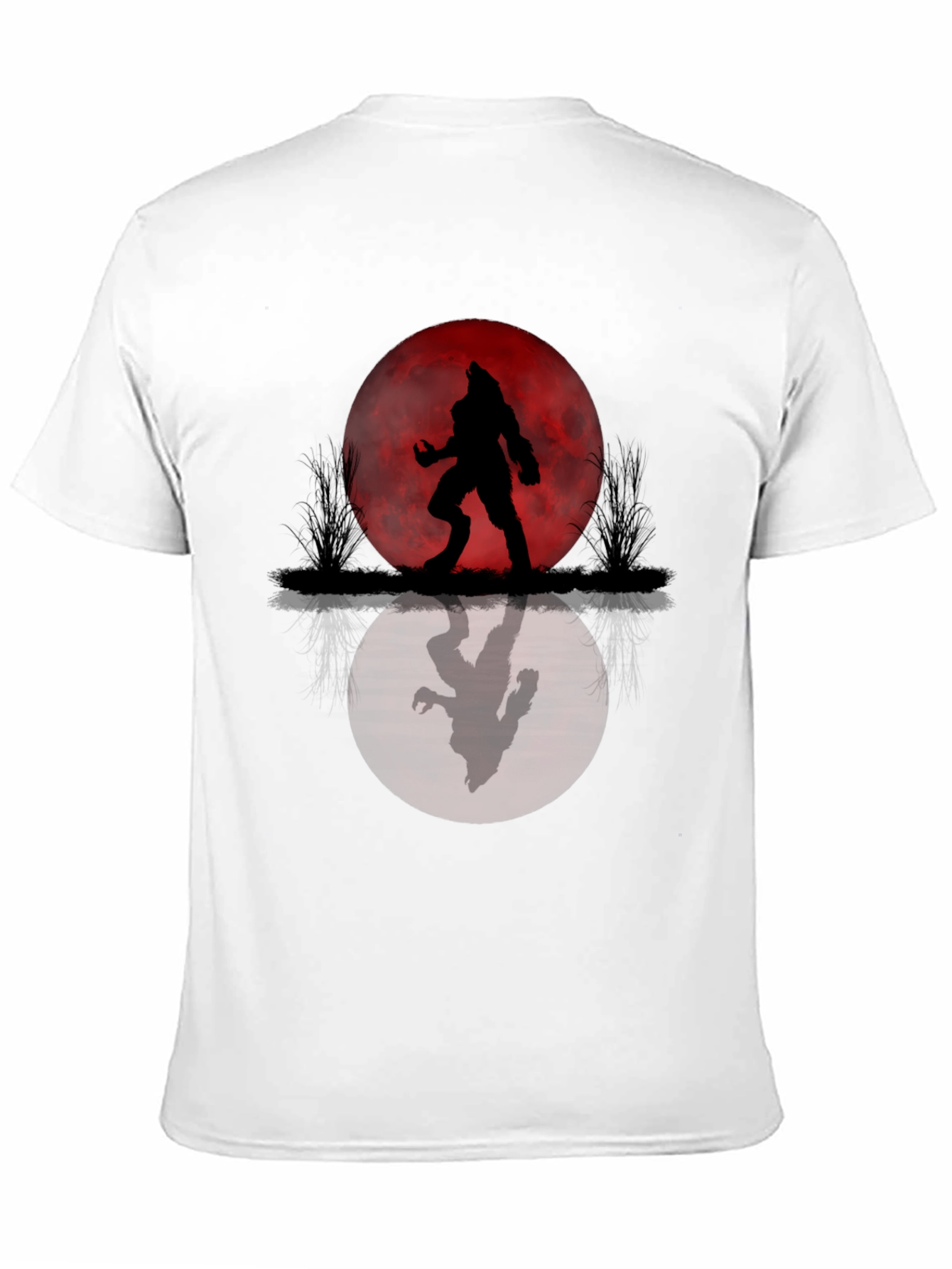 Werewolf Moon Graphic Tee - Black Cotton Blend