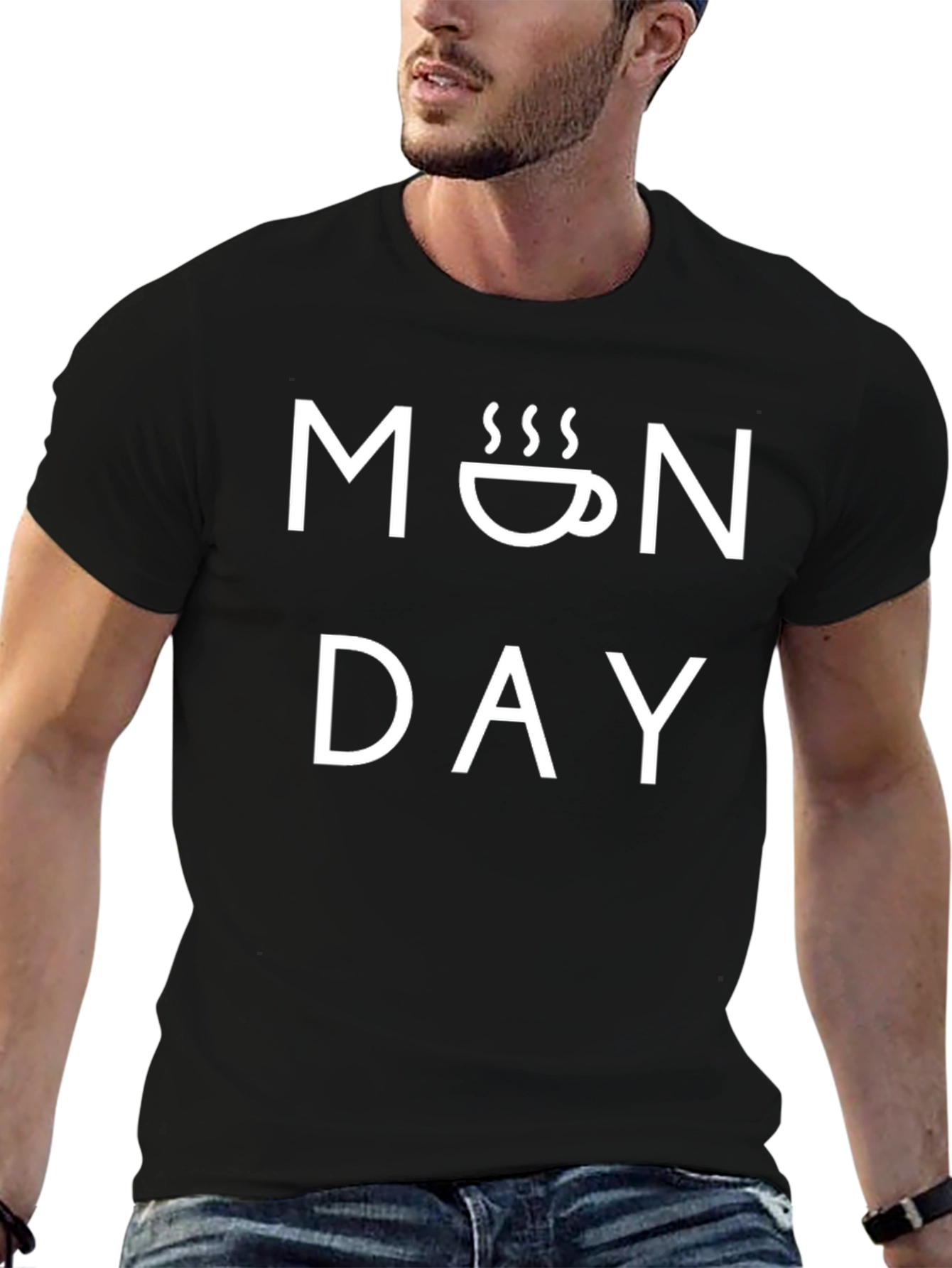 Monday Coffee T-Shirt - Mens Black Graphic Tee