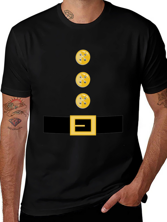 Novelty Button and Belt Graphic T-Shirt